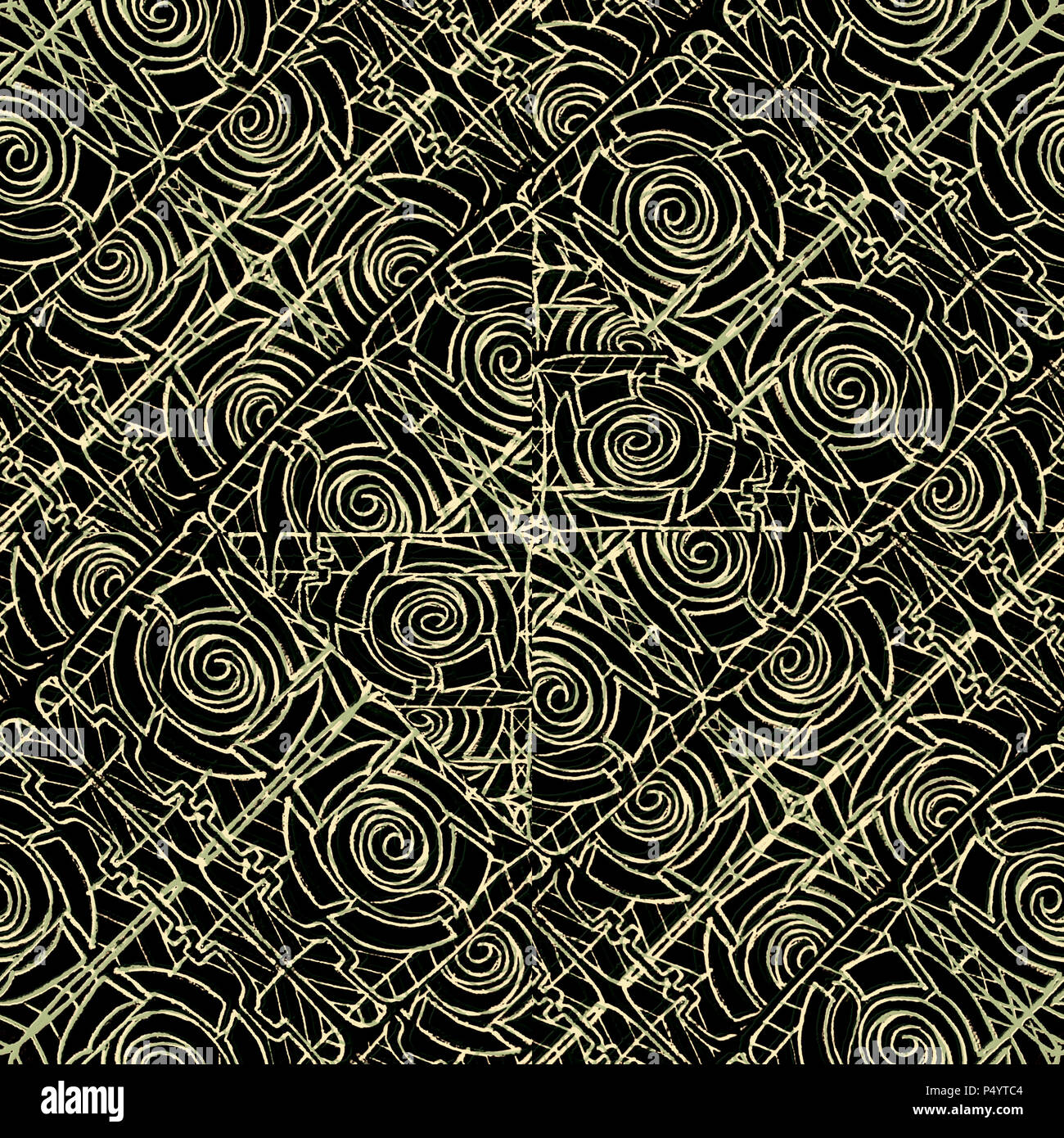 Mixed Media Technique Intricate Ornate Abstract Ethnic Or Tribal Style