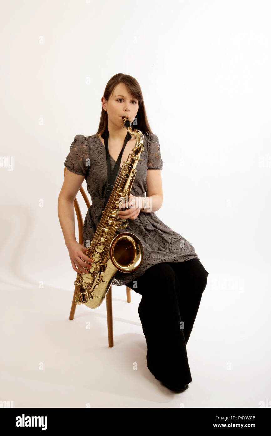 Tenor Saxophone player Stock Photo Alamy