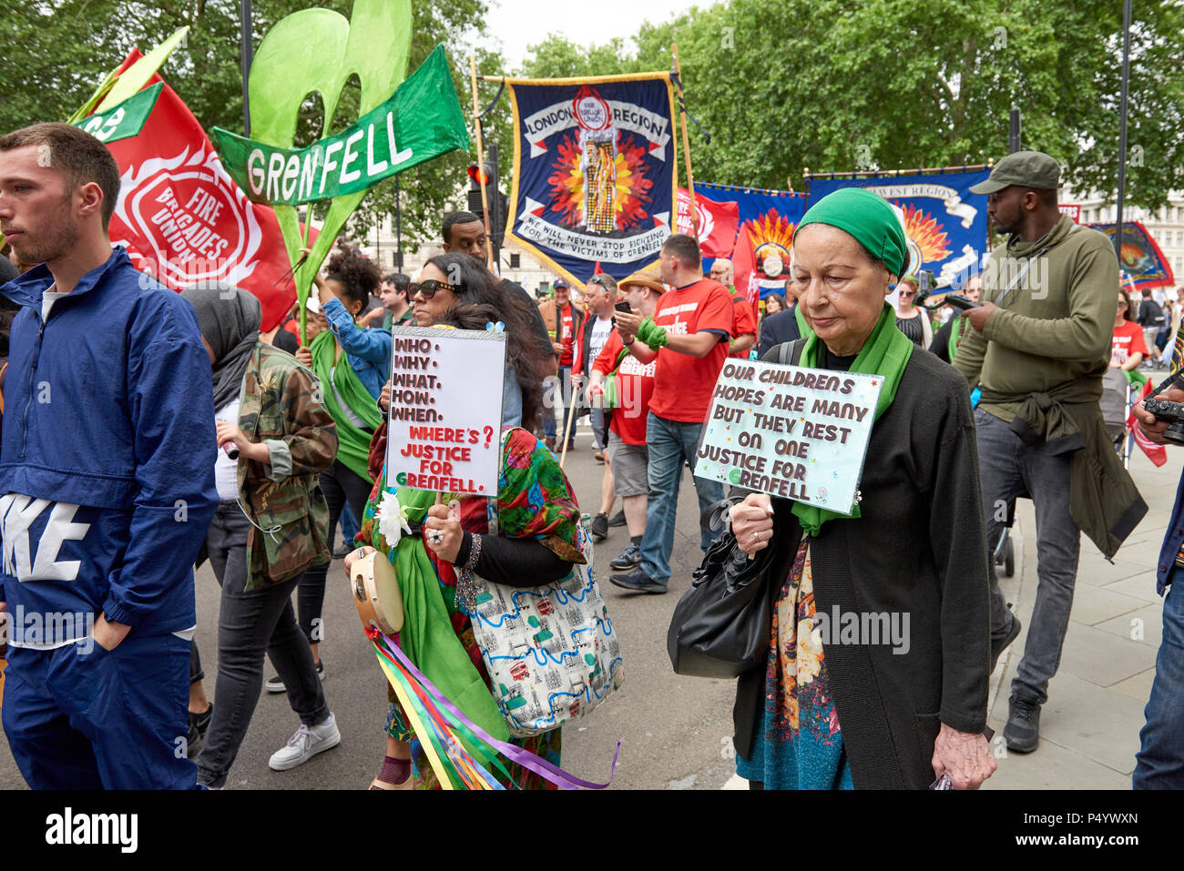 March for Grenfell towers London Stock Photo
