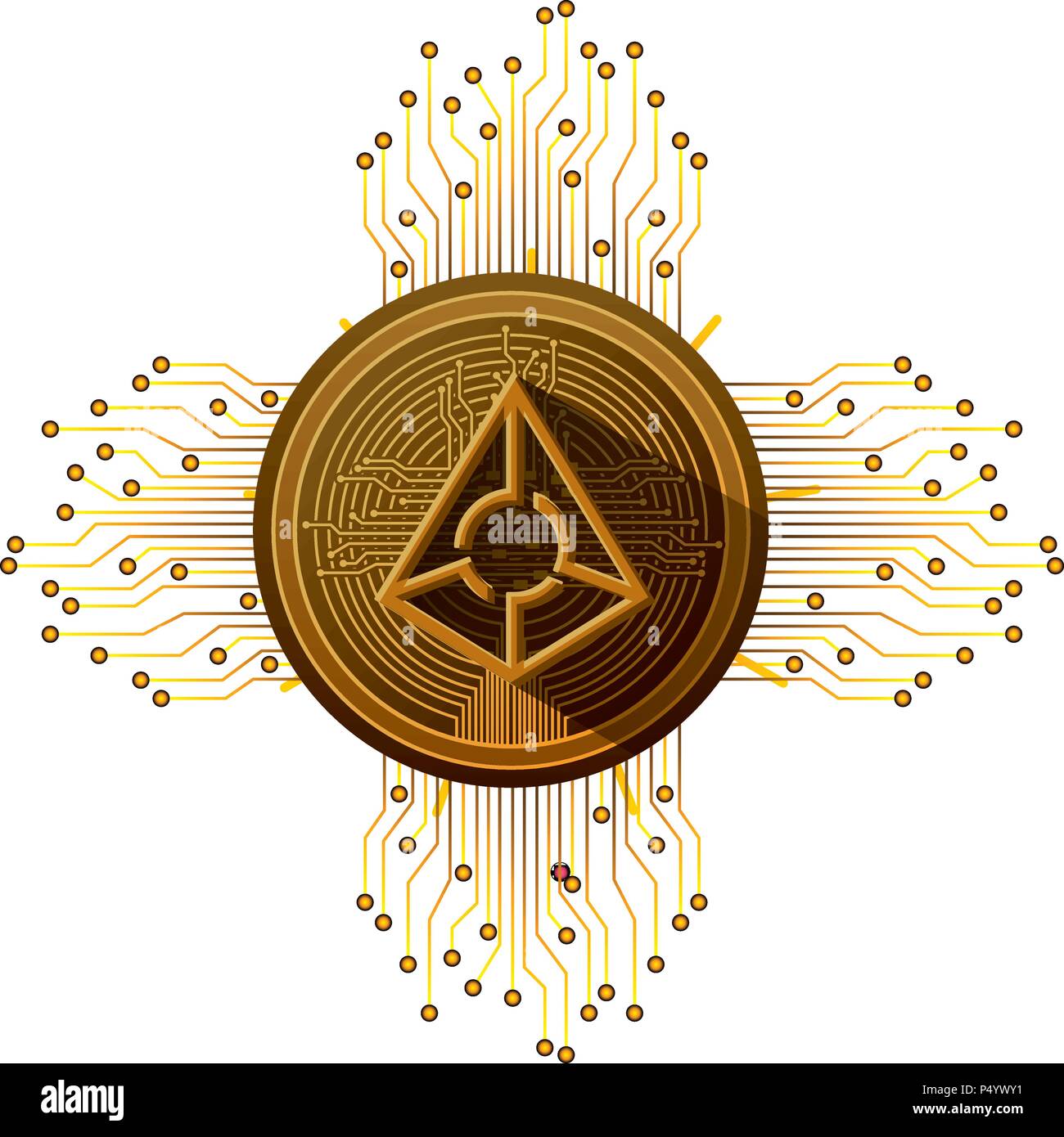 Coin circuit electric icon Stock Vector Images - Alamy