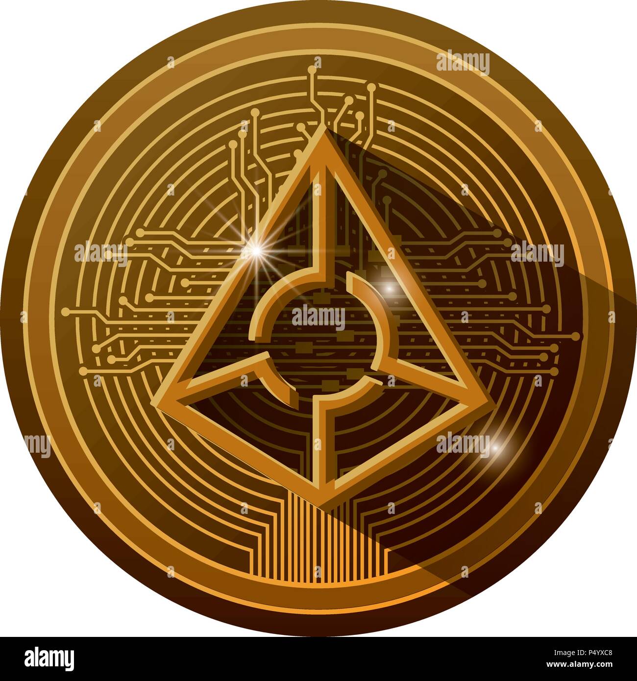 cryptocurrency augur coin with circuit lines Stock Vector Image & Art ...