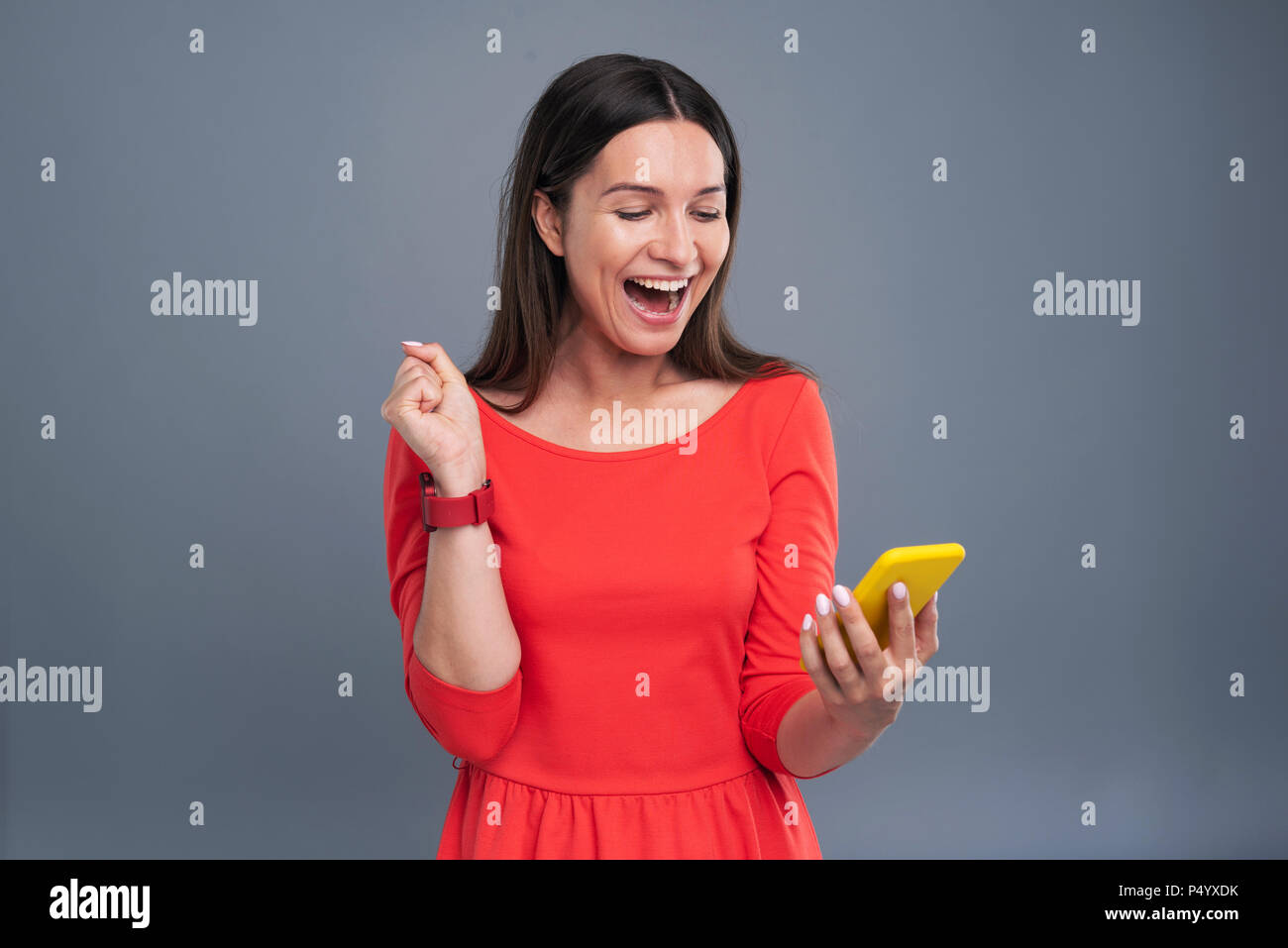 Woman fist pump hi-res stock photography and images - Alamy