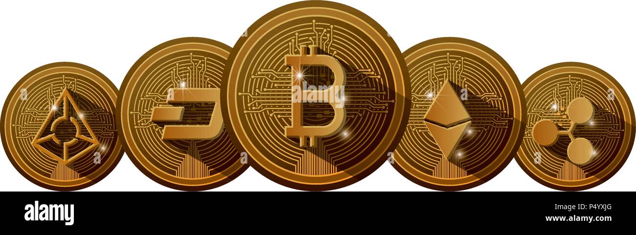 cryptocurrency set coins icons Stock Vector Image & Art - Alamy