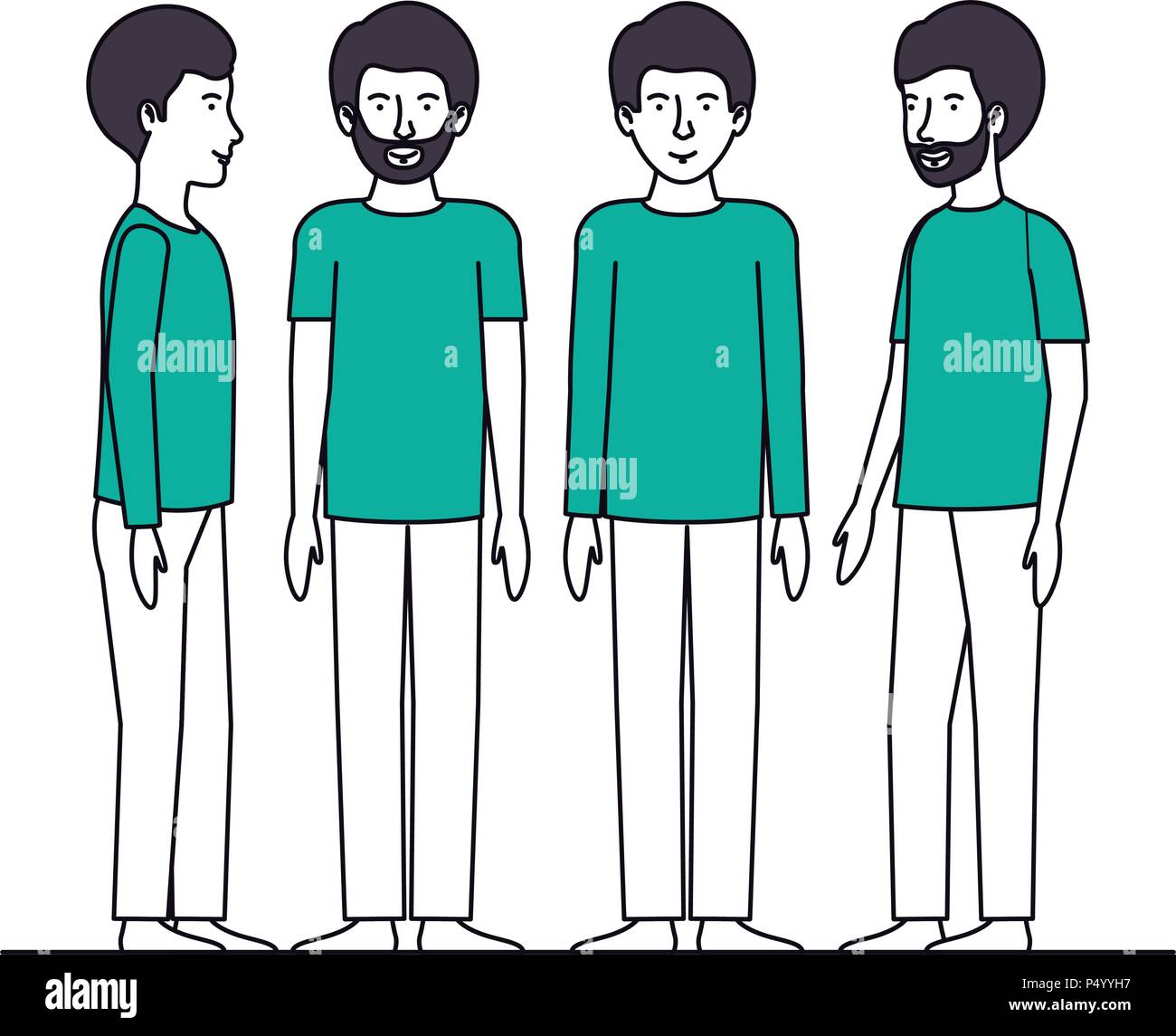group of men friends characters Stock Vector Image & Art - Alamy