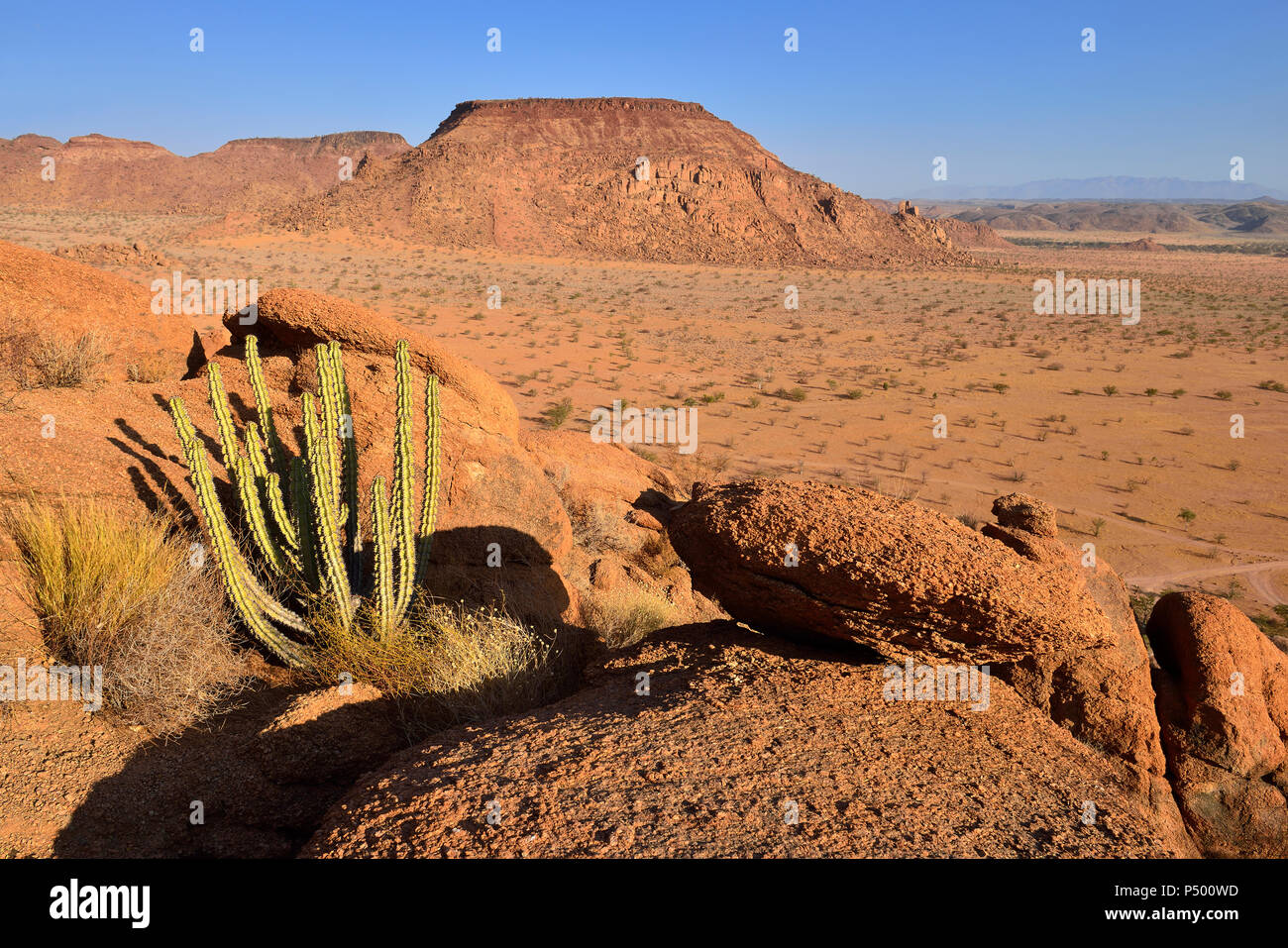 Africa, Namibia, Kunene Province, Namib Desert, Damaraland, Twyvelfontein, Aba Huab valley, granite landscape Stock Photo