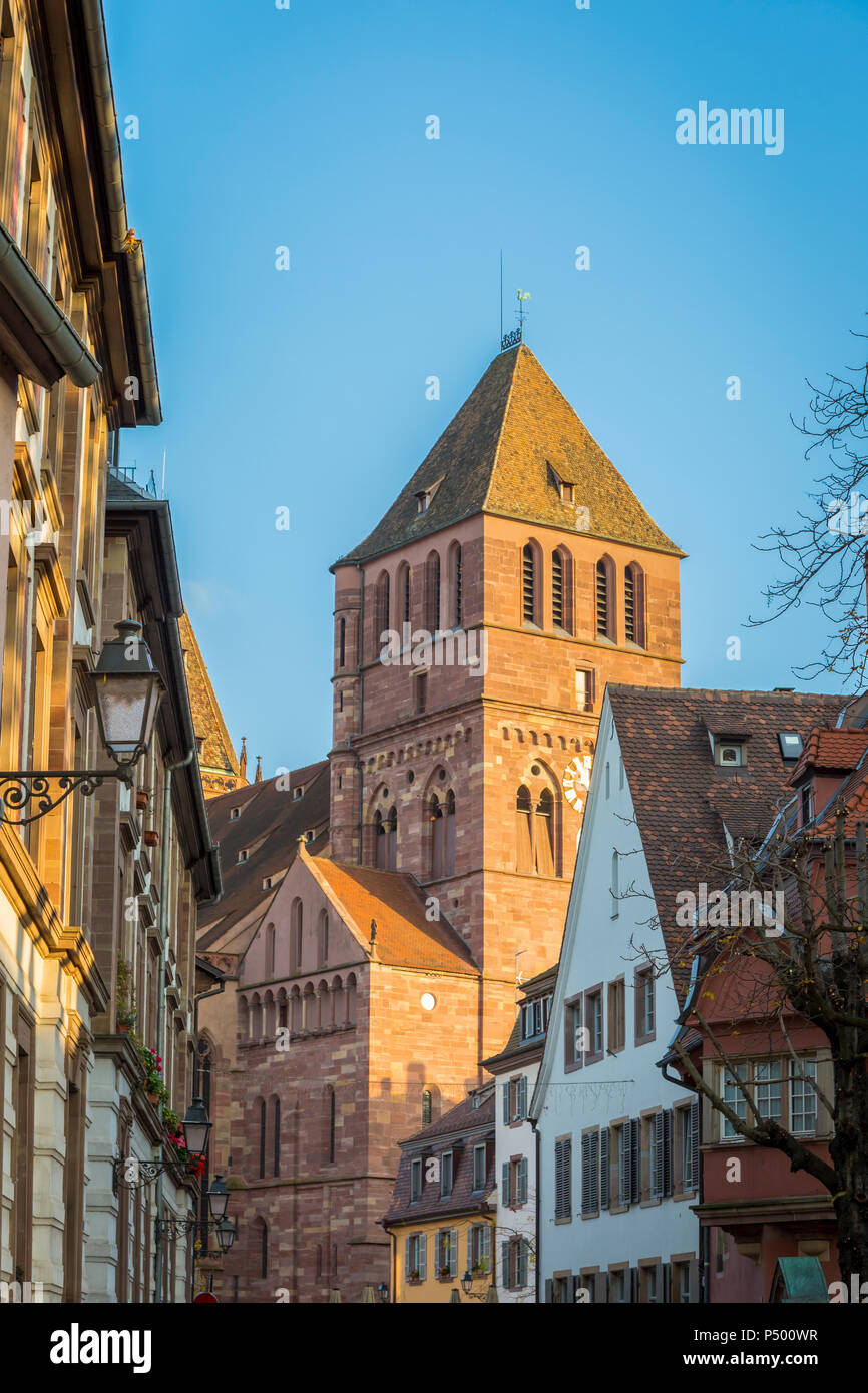 France, Alsace, Strasbourg, La Petite France, Thomas Church Stock Photo