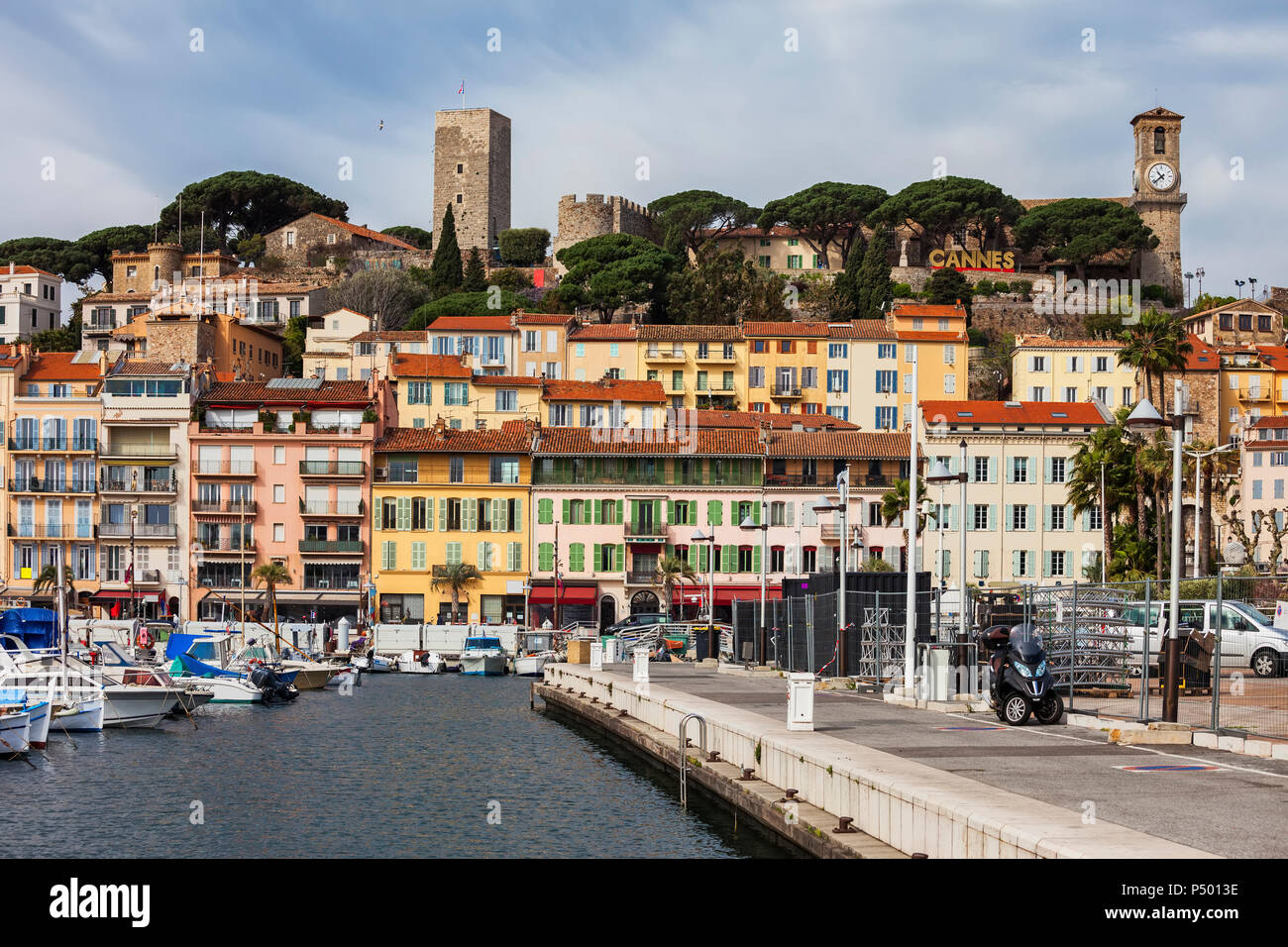 France, Cannes, Old Town, Le Suquet, harbour Stock Photo