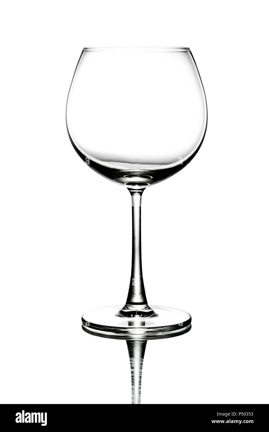 Empty white wine glass isolated on white background Stock Photo - Alamy