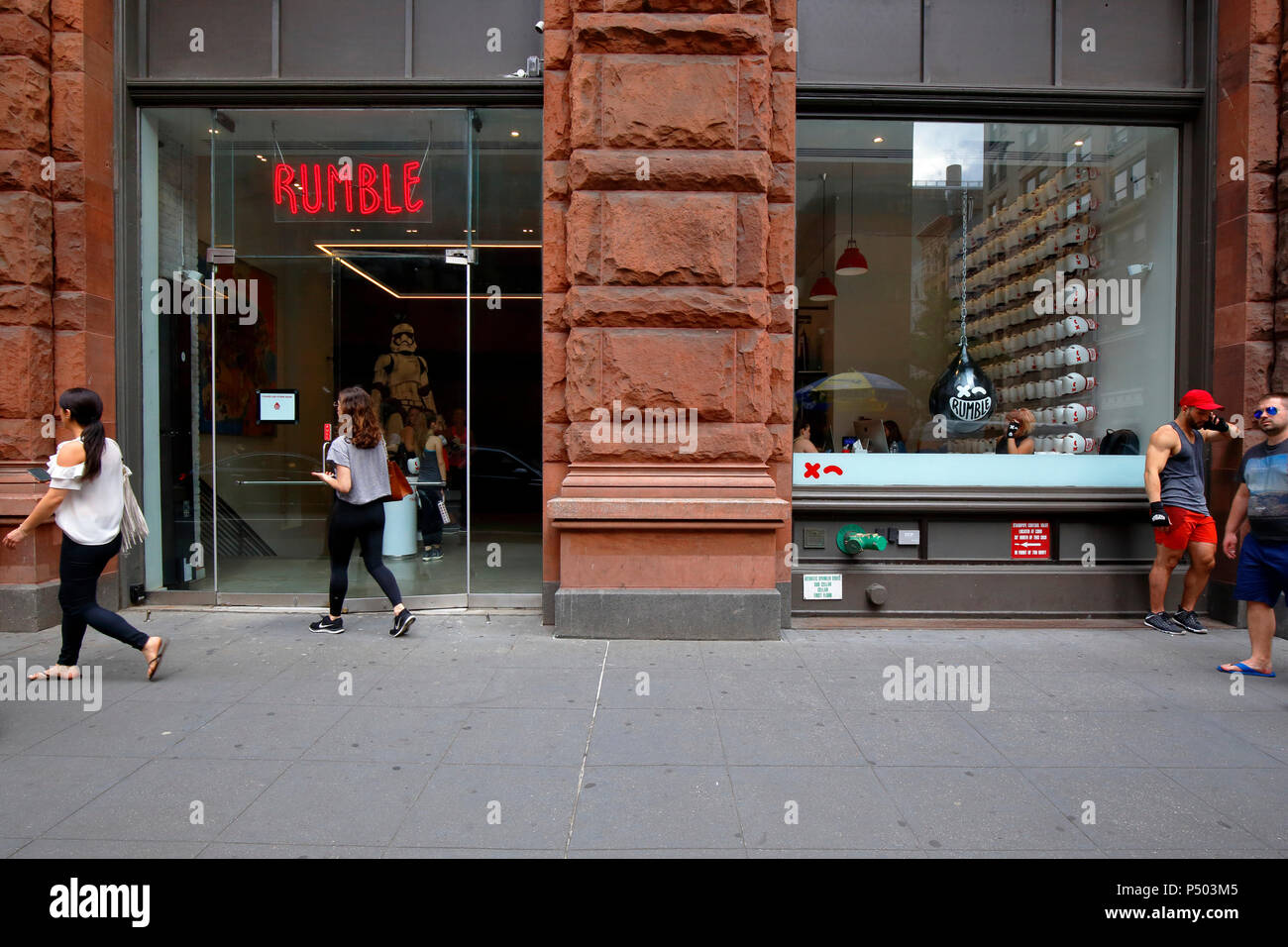 Rumble Boxing, 700 Broadway, New York, NY. exterior storefront of a