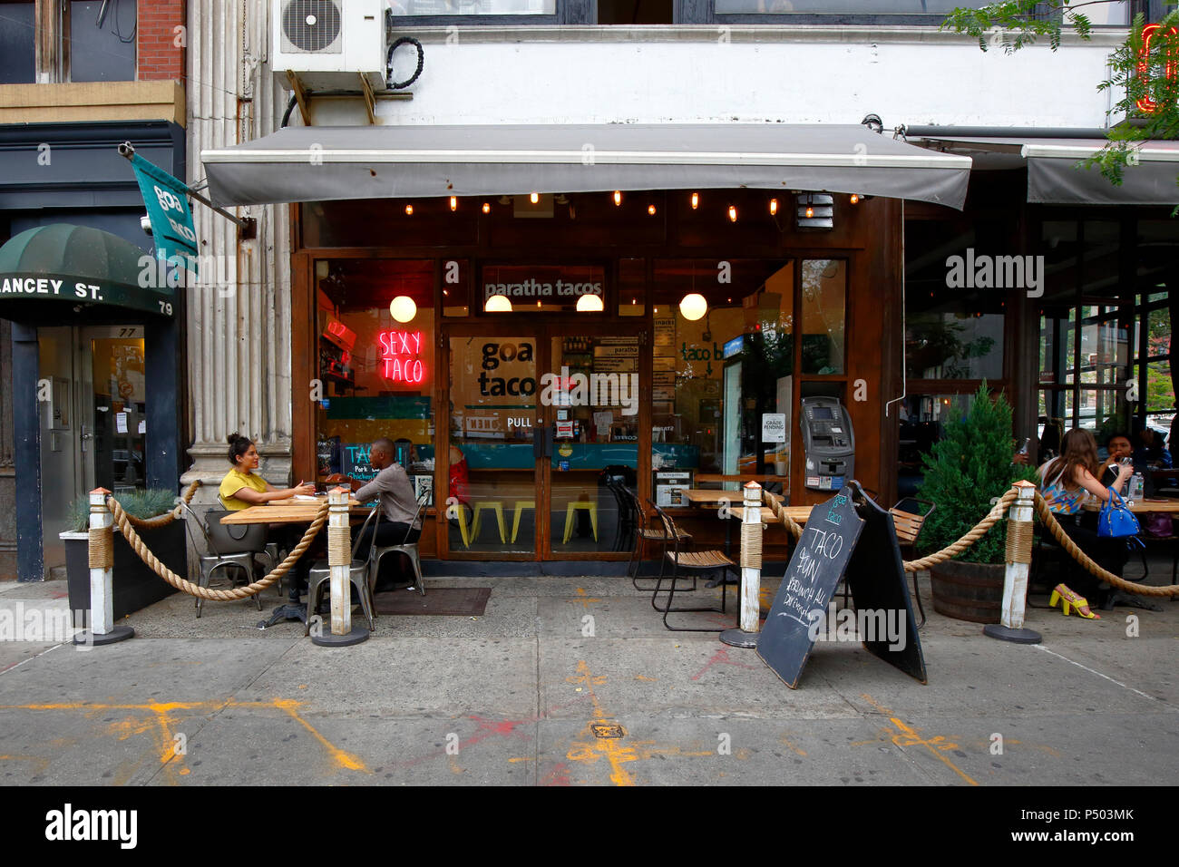 Goa Taco, 79 Delancey St, New York, NY. exterior storefront of an