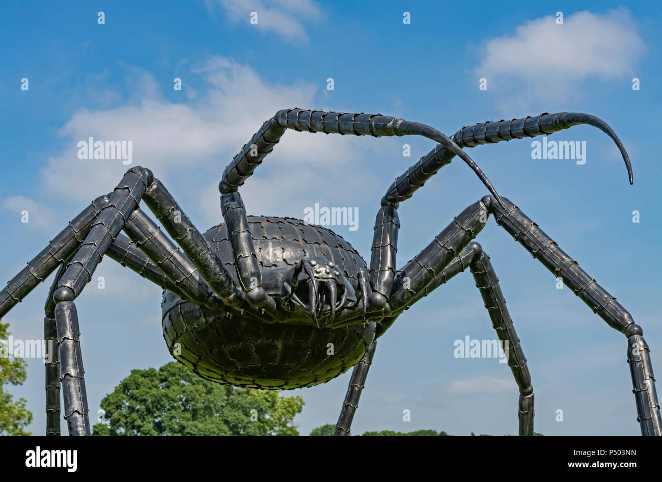 Giant spider sculpture on display at the British Iron Work Centre