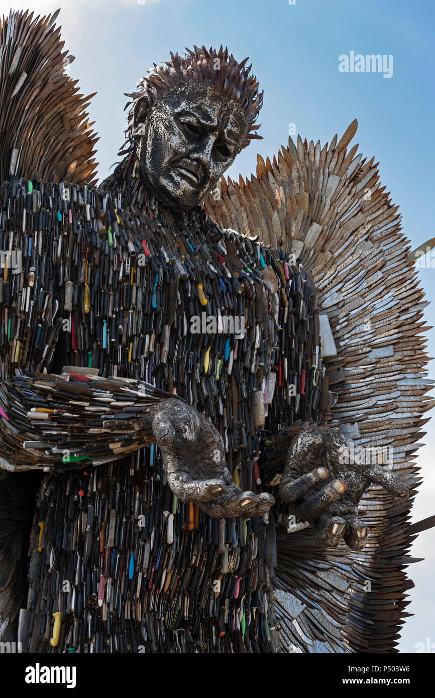 Knife Angel  sculpture on display at the British Iron Work Centre tourist attraction Stock Photo