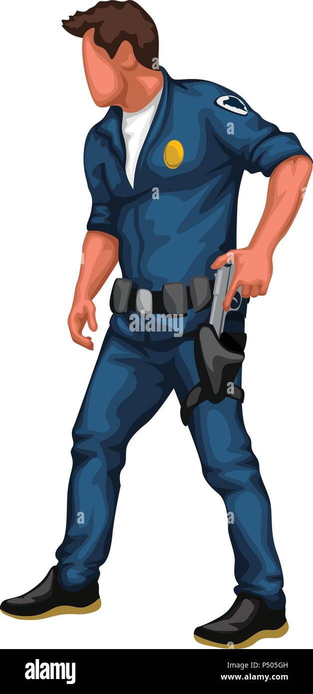 police officer with gun Stock Vector