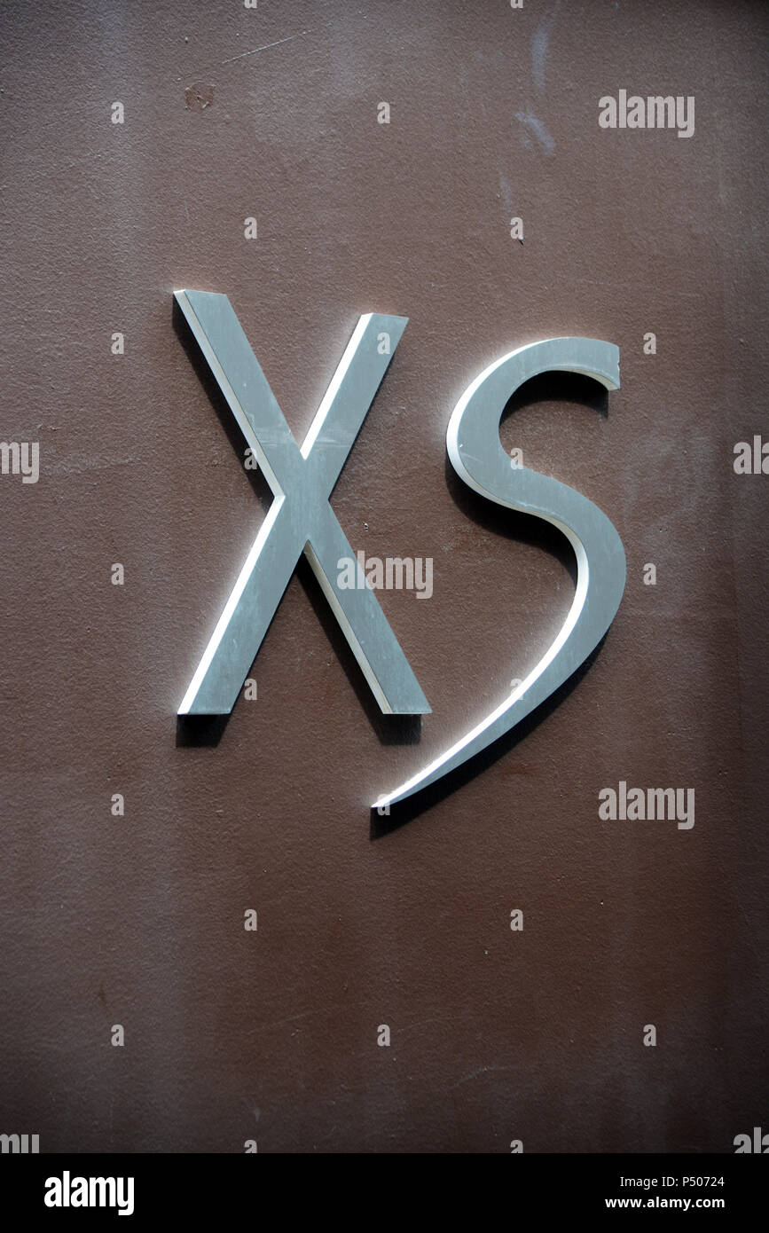 XS Nightclub sign in Le Mans, France Stock Photo