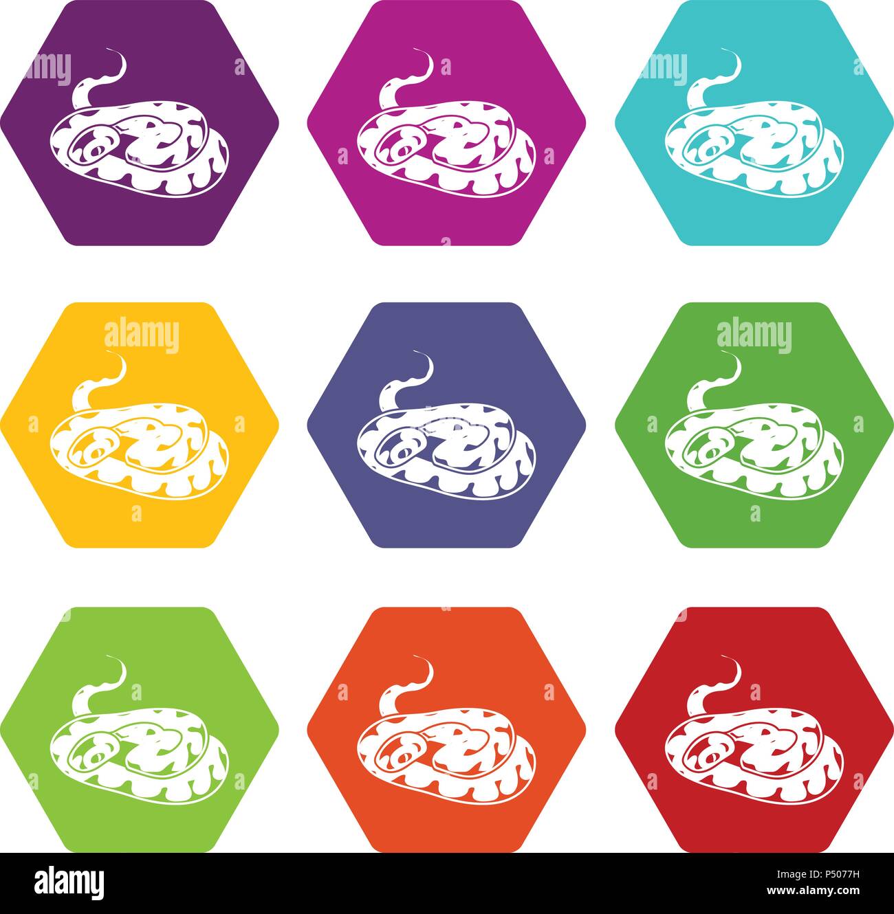 Snake icons set 9 vector Stock Vector