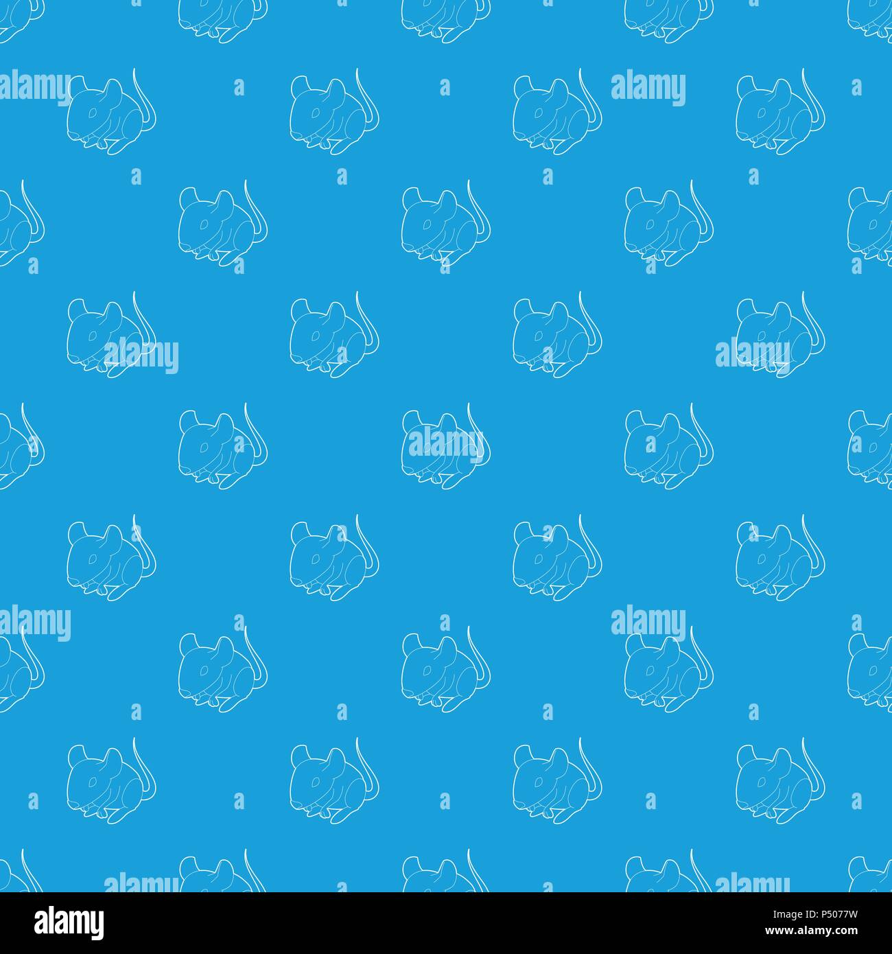 Rat pattern vector seamless blue Stock Vector