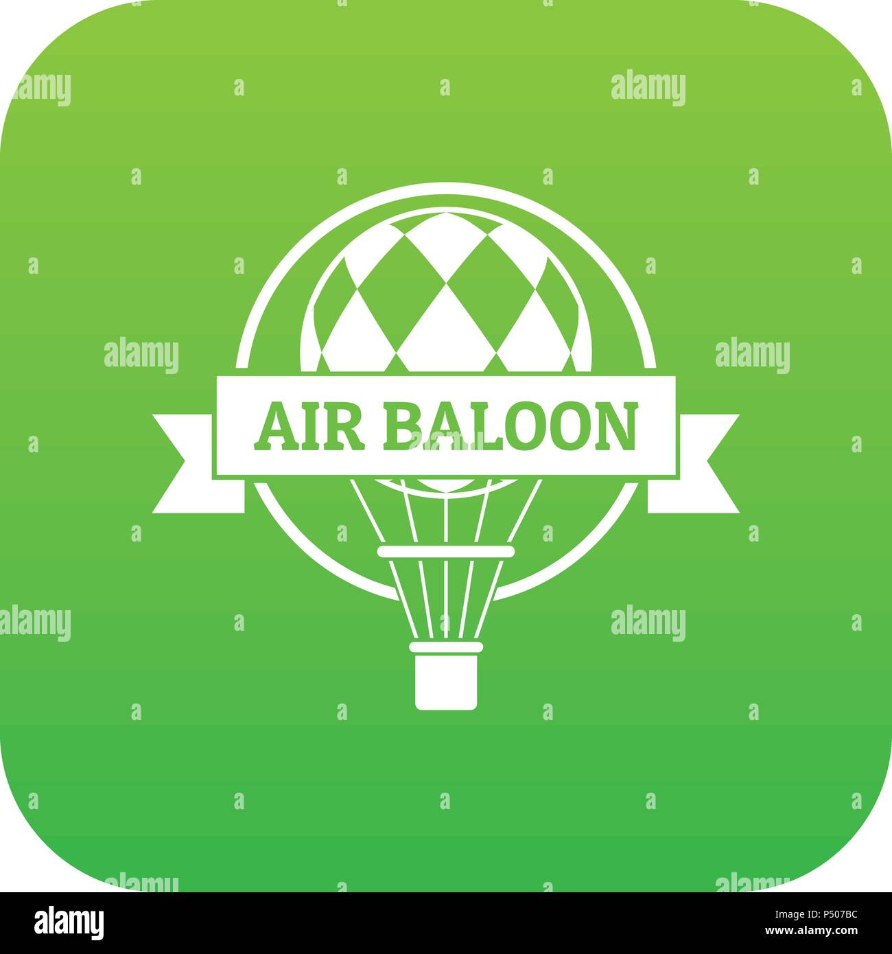 Fun air balloon icon green vector Stock Vector Image & Art - Alamy