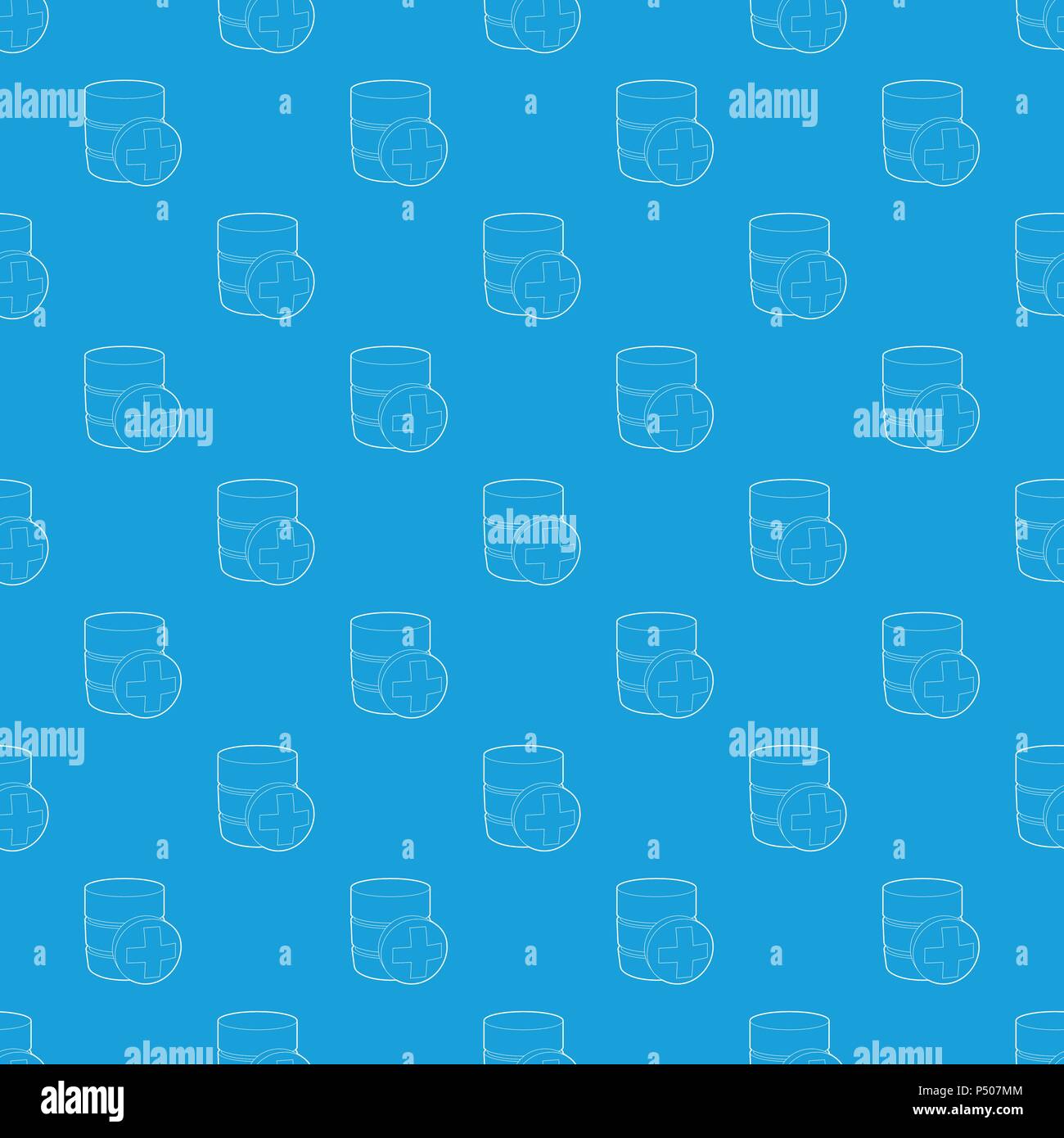 Diagnosis database pattern vector seamless blue Stock Vector