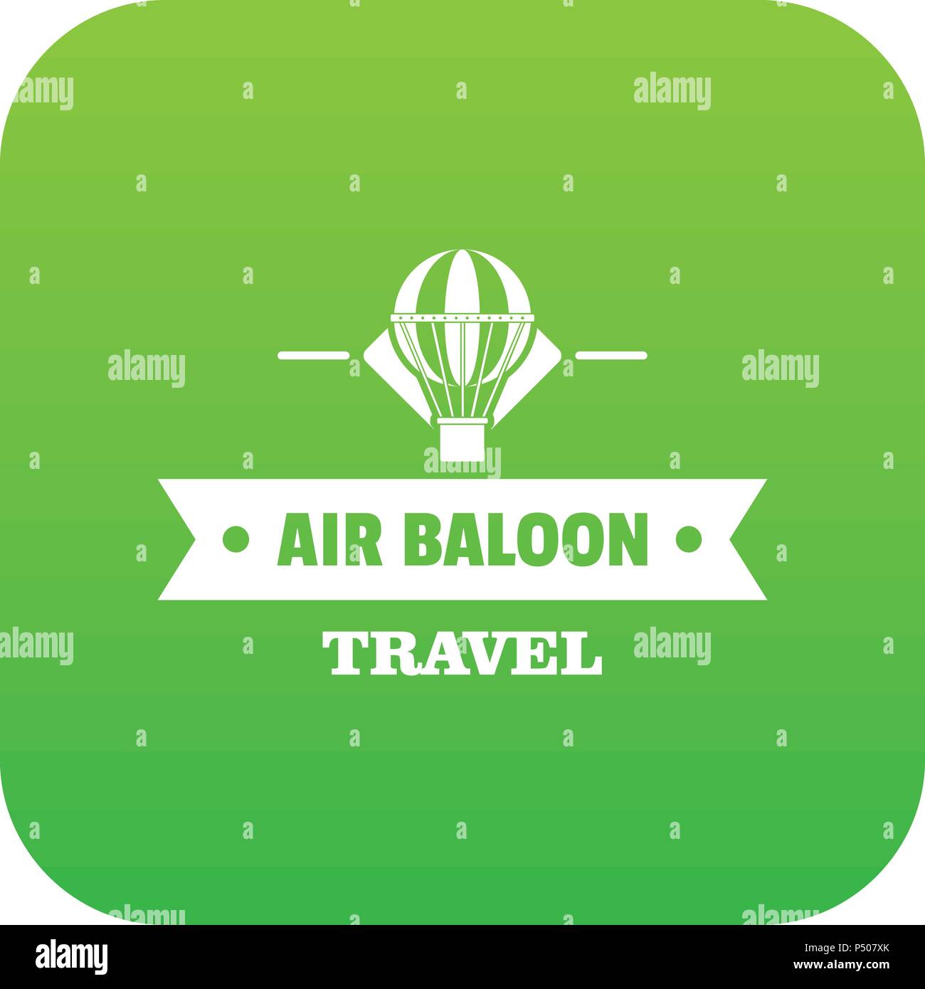 Vintage air balloon icon green vector Stock Vector Image & Art - Alamy