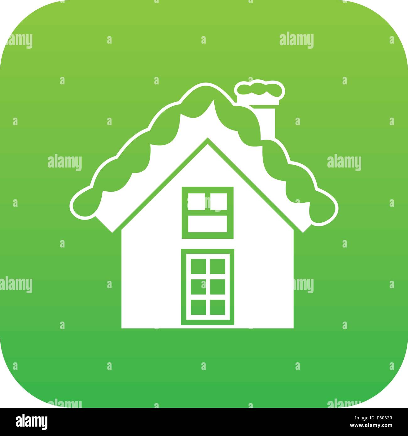 Small snowy cottage icon digital green Stock Vector Image & Art - Alamy