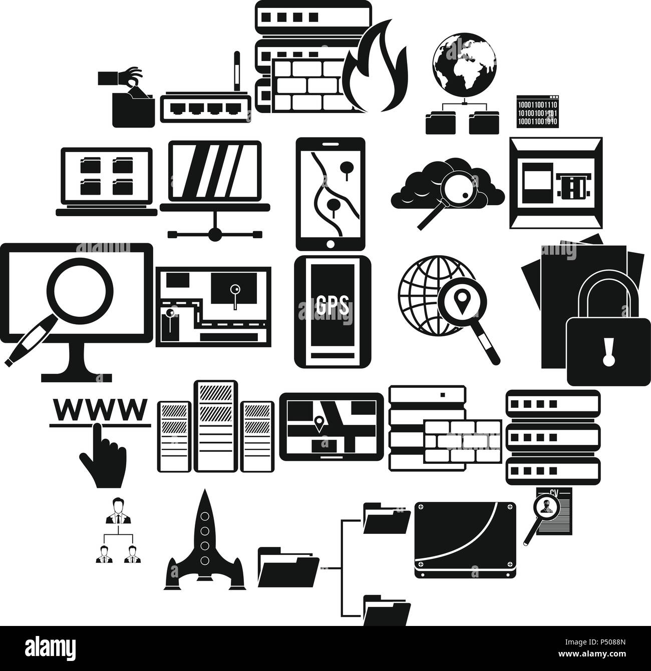 Internet protocol icons set, simple style Stock Vector Image & Art - Alamy