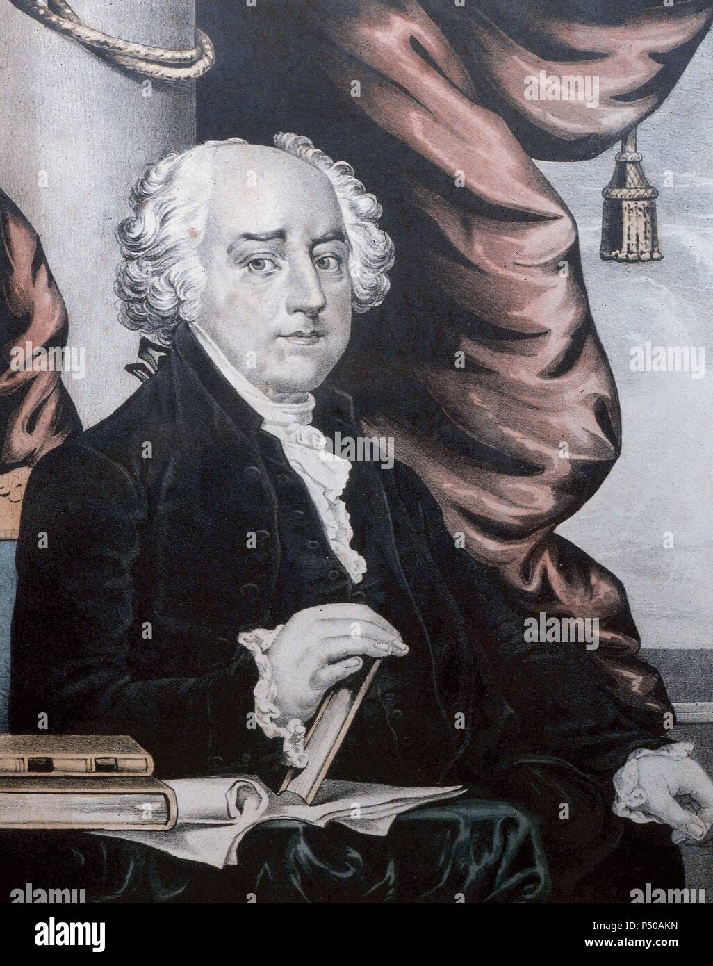 ADAMS, John (1735-1826). Político y diplomático norteamericano. En 1796 fue elegido segundo presidente de los Estados Unidos. Su mandato duró de 1796 hasta el año 1800. Stock Photo