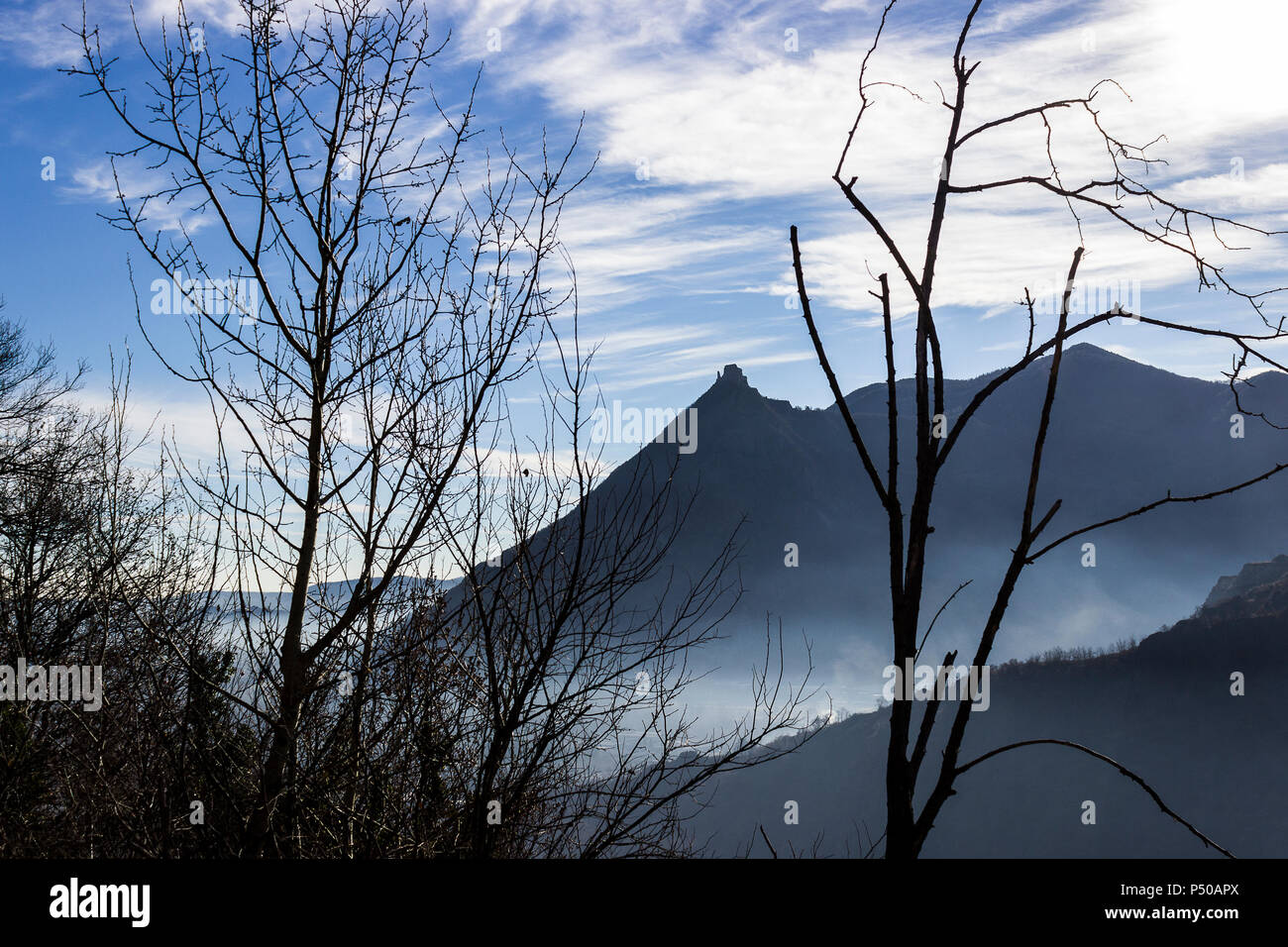 View of Condove in Val di Susa Stock Photo