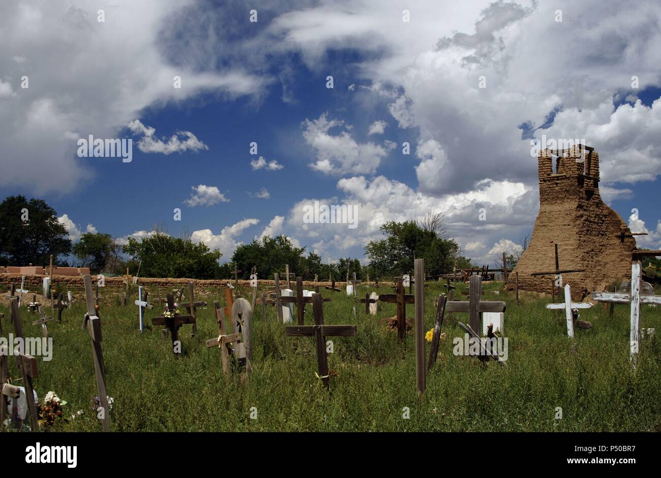 United States. Taos Pueblo. Inhabited by Tiwa Indians of the Pueblo