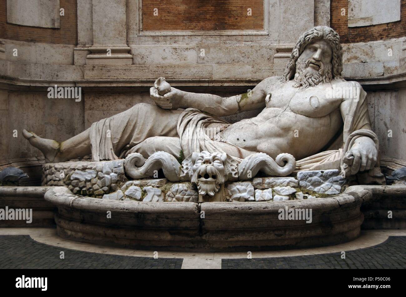 Roman Art. Marphurius or Marforio. One of the talking statues of Rome