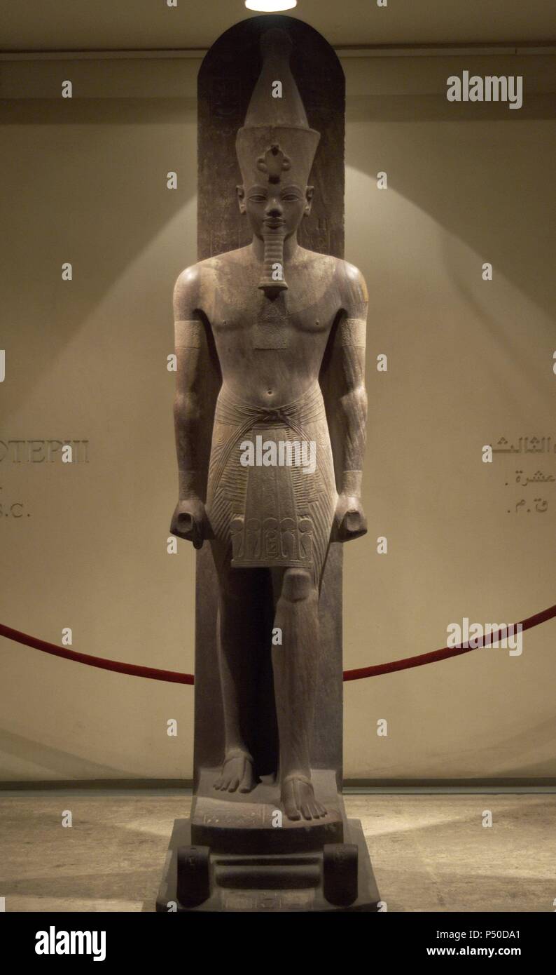 Egyptian Art. Pharaoh Amenhotep III (Amenophis or Akhenathon). 18th Dynasty. New Kingdom. Ruled between 1390 and 1353 B.C. Luxor Museum. Egypt. Stock Photo