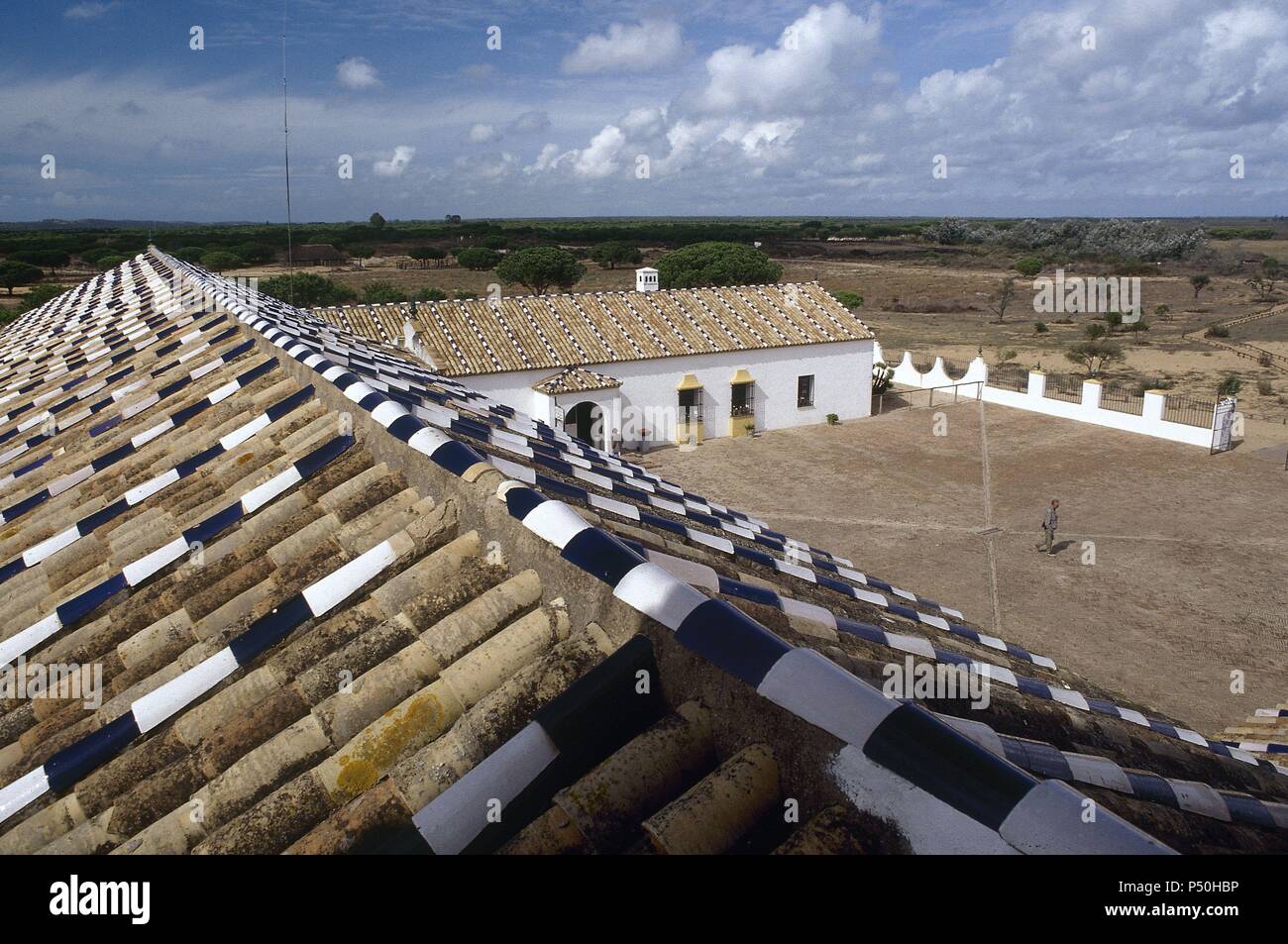PALACIO DEL ACEBRON, situado en el PARQUE NACIONAL DE DOÑANA. Vista general. Provincia de Huelva. Andalucía. España. Stock Photo