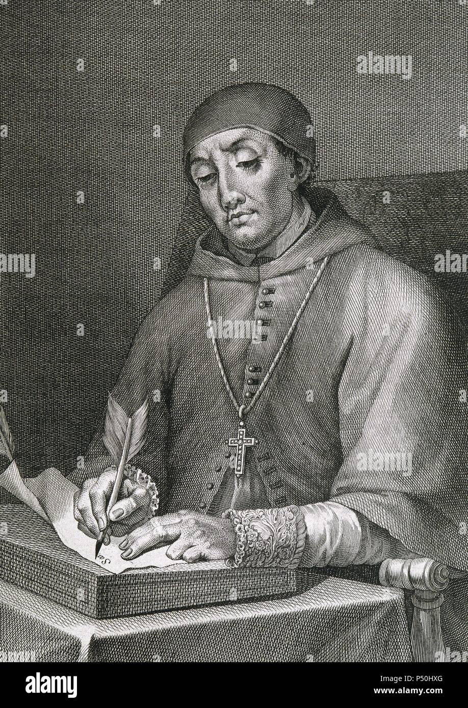 Alonso Fernandez de Madrigal (El Tostado) (1400-1455). Spanish writer and clergyman. Engraving. Stock Photo