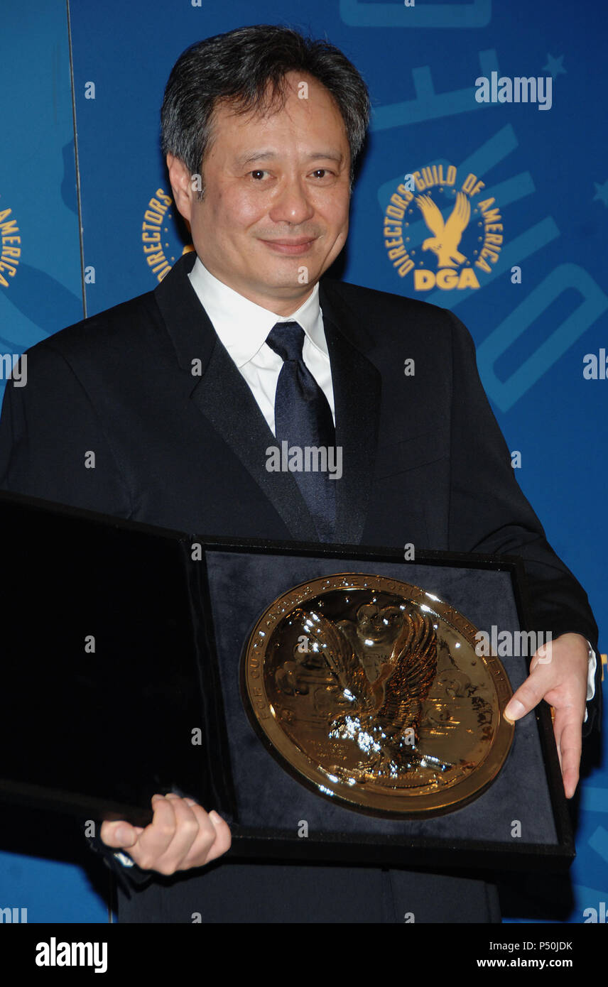 Ang Lee winning at the best director backstage in the Press Room at the ...