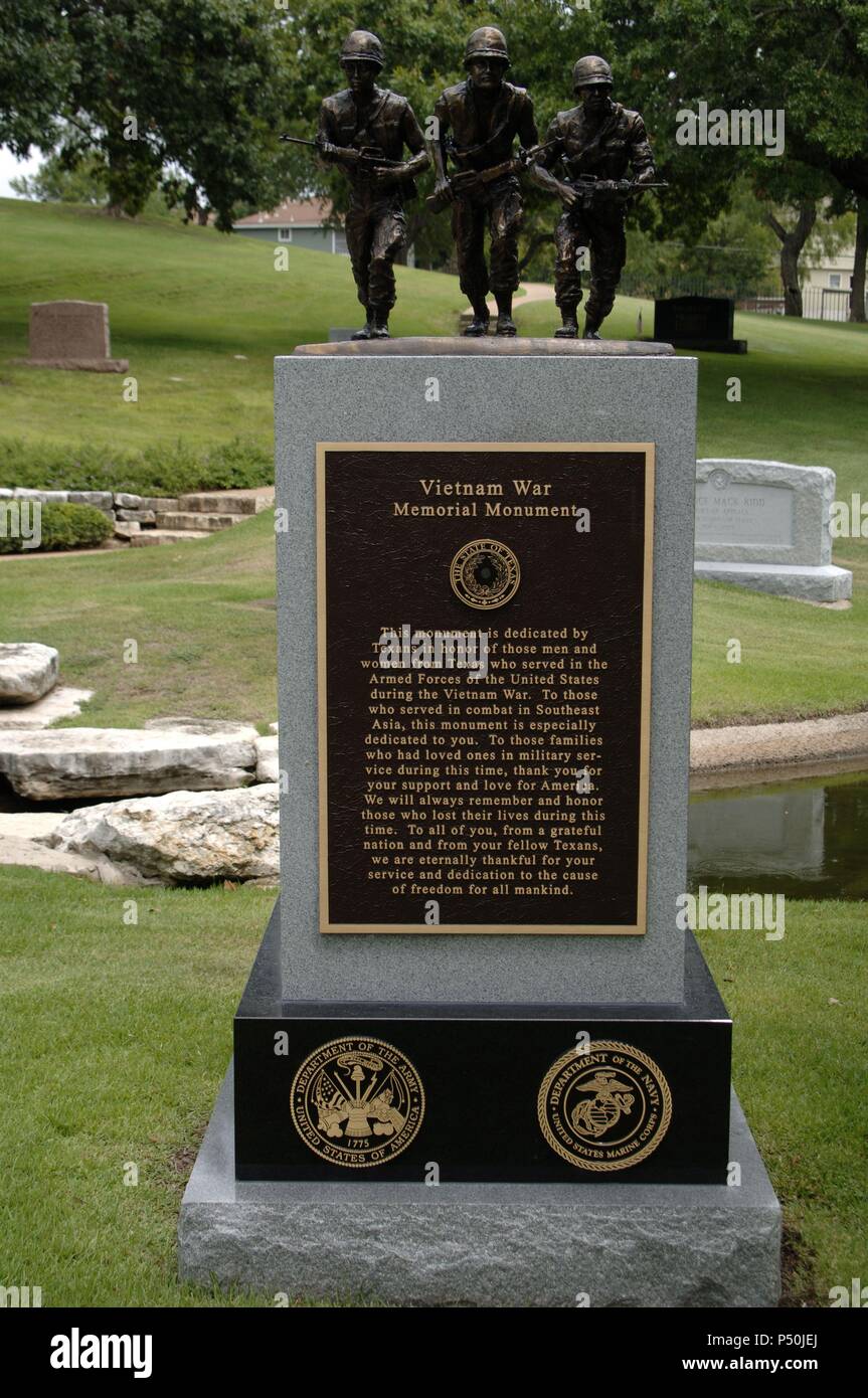 MEMORIAL DE LA GUERRA DE VIETNAM. Homenaje a los soldados que combatieron en este conflicto. Cementerio Estatal de Texas. Austin. Estado de Texas. Estados Unidos. Stock Photo