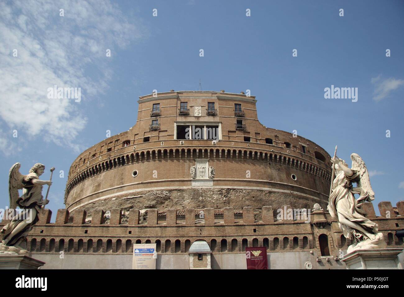 Italy. Rome. Mausoleum of emperor Hadrian or Castle Sant'Angelo. Built ...