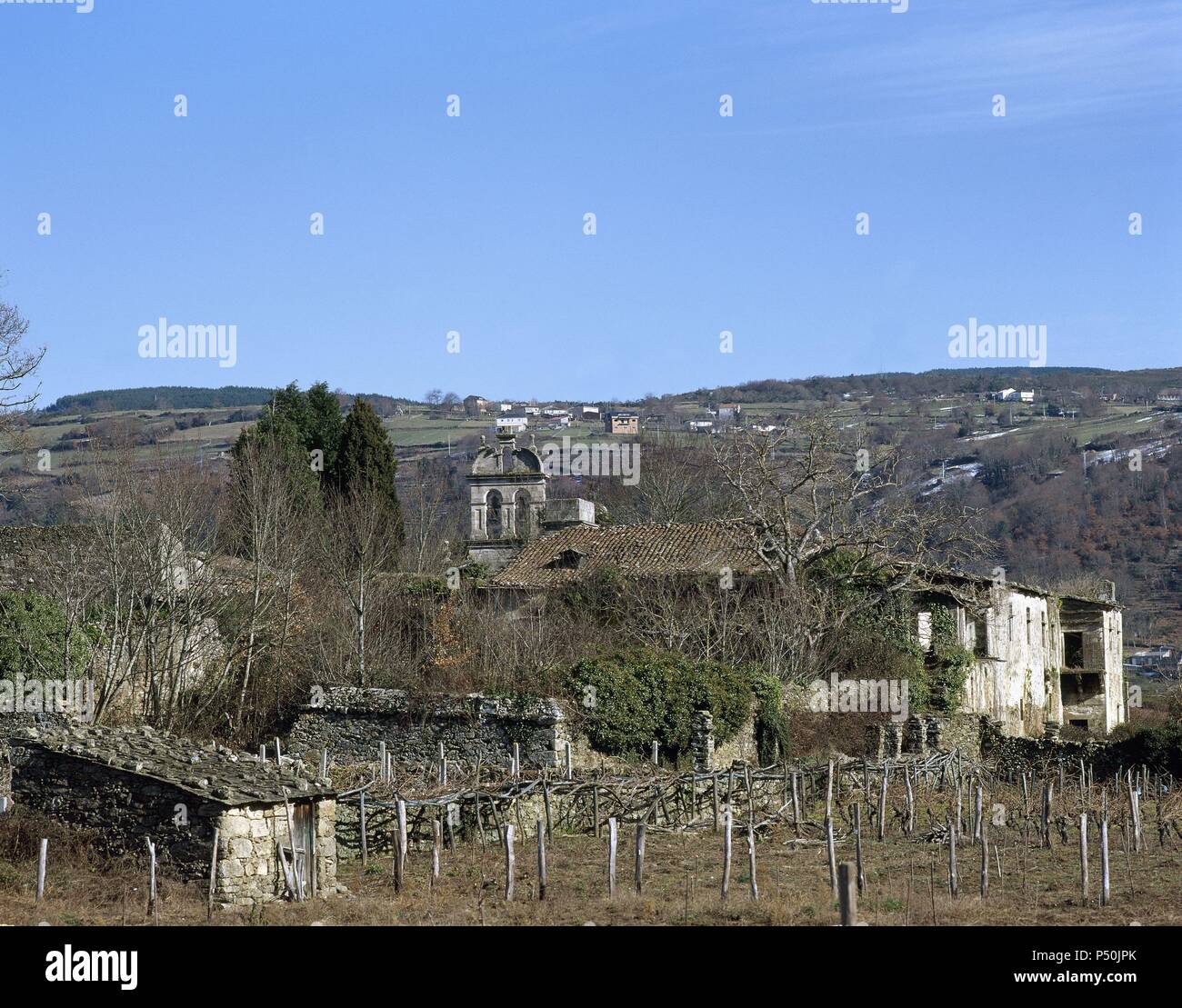 Spain. Galicia. Monastery of Saint Paio of Abeleda. Exterior. Stock Photo