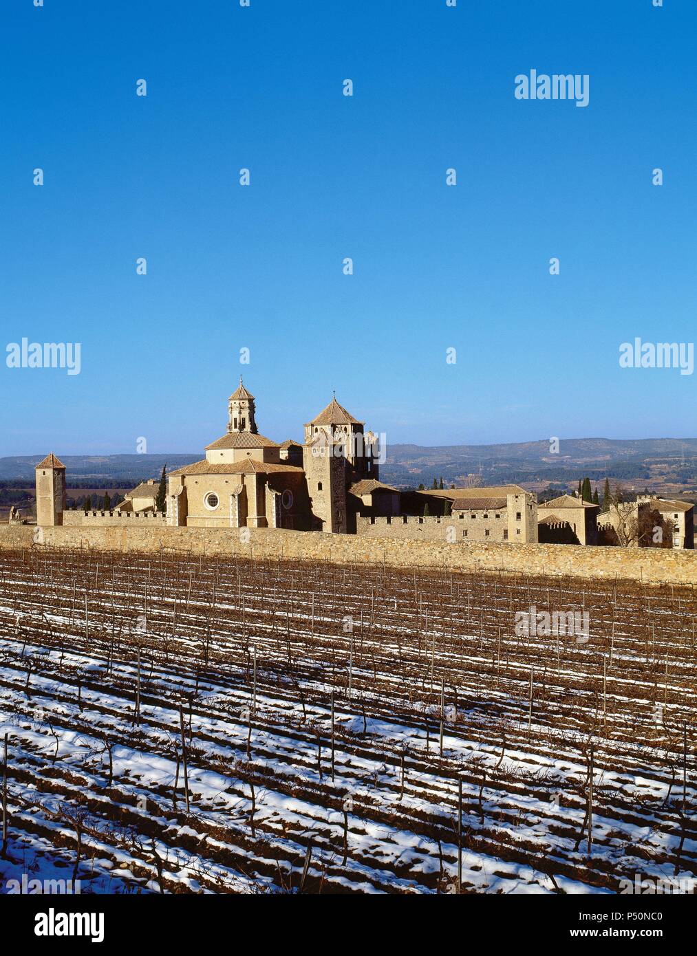 Spain. Catalonia. Royal Abbey of Santa Maria de Poblet. 12th century. Stock Photo