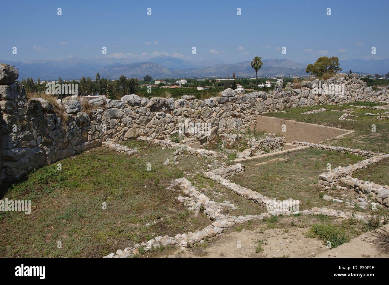 Greece. Tiryns. Mycenaean city (3rd millennium B.C.). Ruins. Peloponnese. Stock Photo