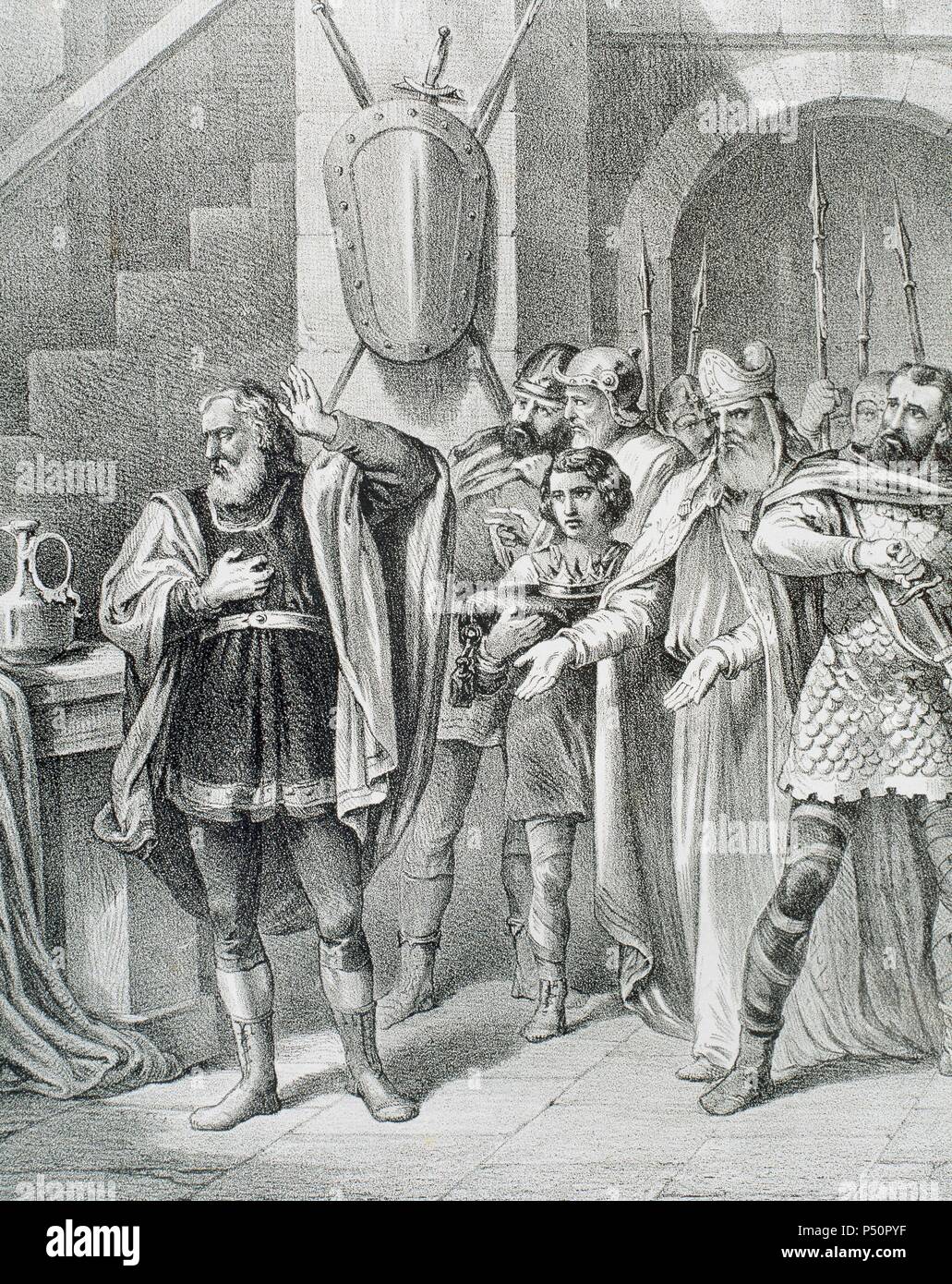 WAMBA. Rey visigodo (672 a 680). A la muerte de Recesvinto fue elegido