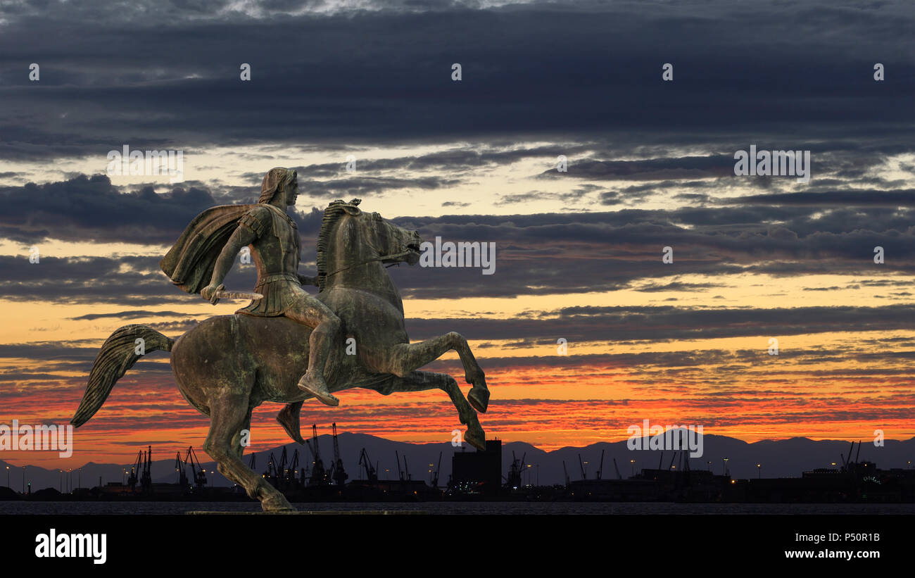 Alexander The Great at Thessaloniki City, Greece Stock Photo