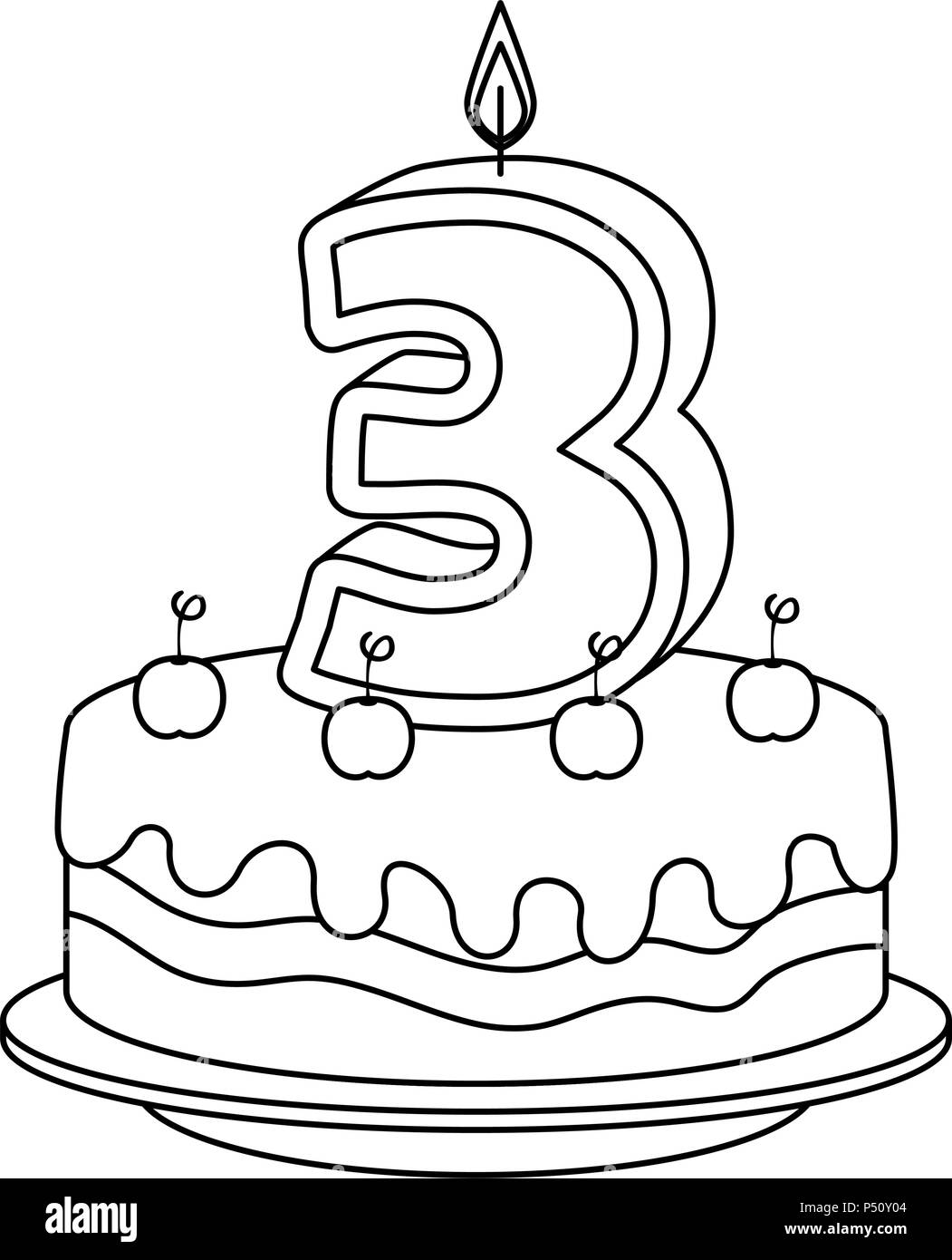 cute number three candle with sweet cake vector illustration design Stock Vector Image & Art - Alamy cartoon-cupcake-drawing-with-birthday-candle-line-art-and-color-isolated-vector-illustration-royalty-free-svg-cliparts-vectors-and-stock-illustration-image-108081859