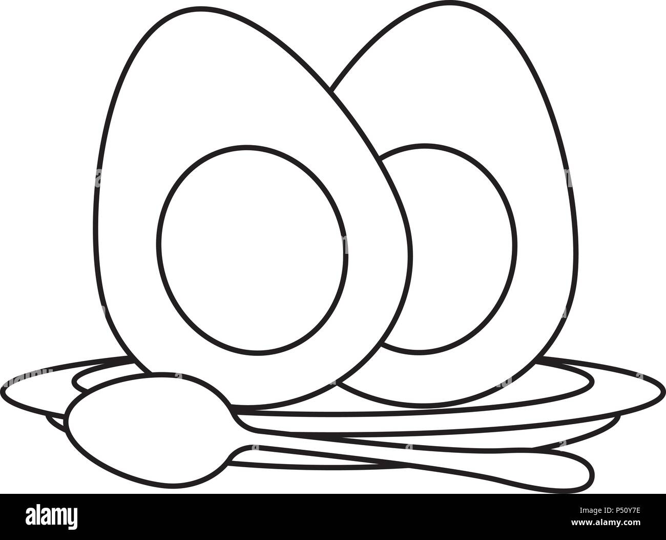 delicious boiled eggs menu vector illustration design Stock Vector
