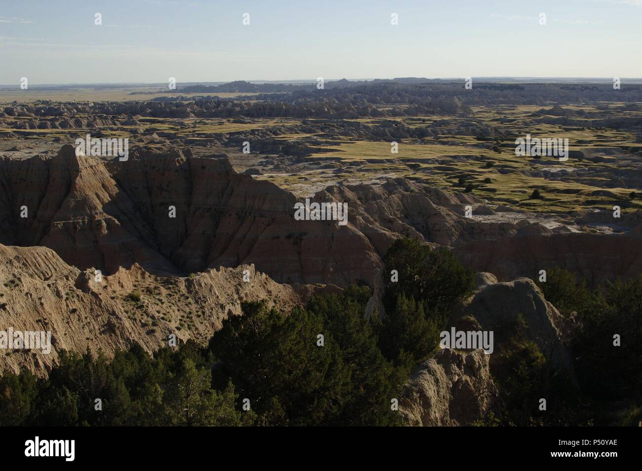 ESTADOS UNIDOS. Panorámica del paisaje del PARQUE NACIONAL BADLANDS (BADLANDS NATIONAL PARK). Estado de Dakota del Sur. Stock Photo
