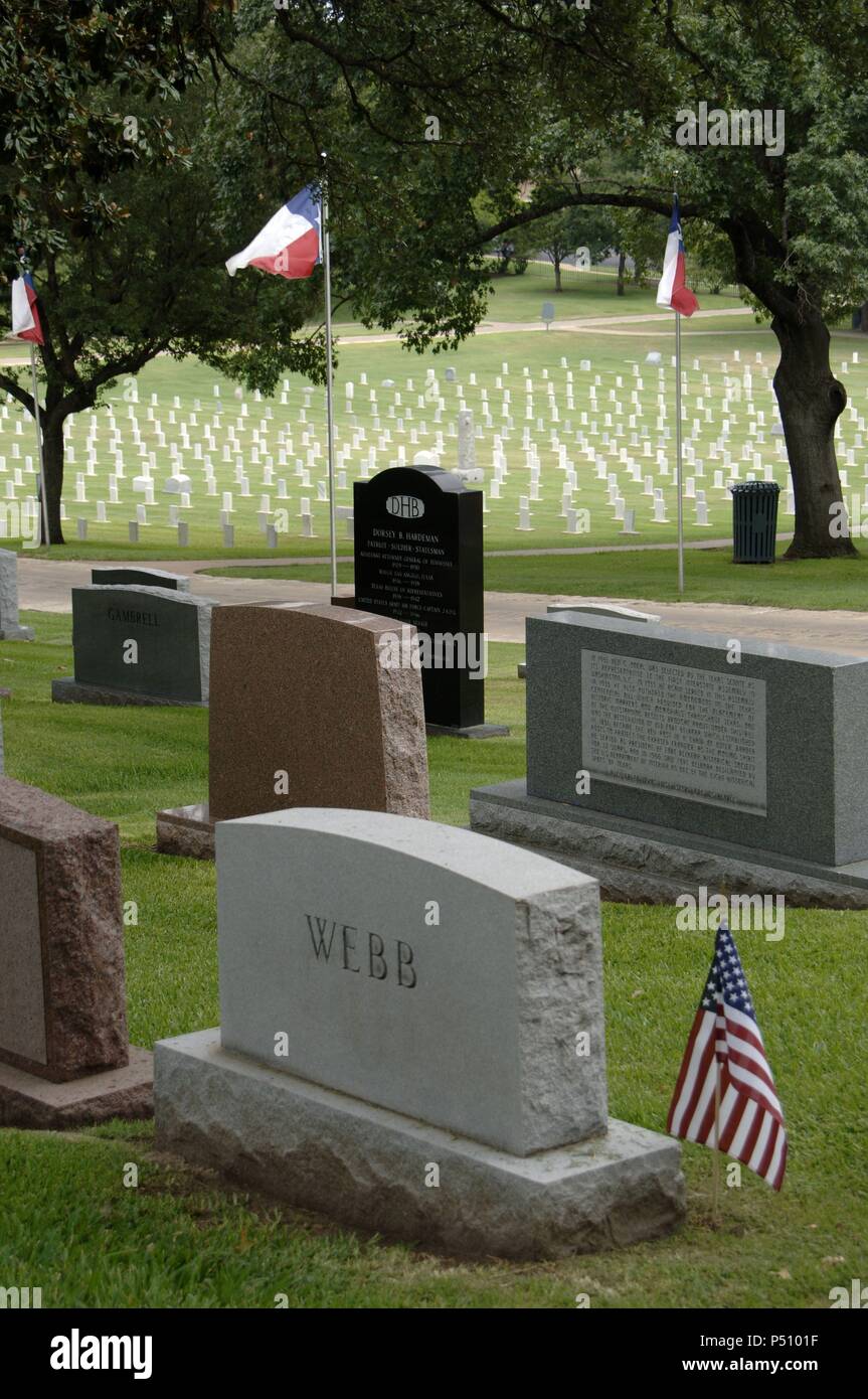 CEMENTERIO ESTATAL DE TEXAS. TUMBAS. AUSTIN. Estado de Texas. Estados