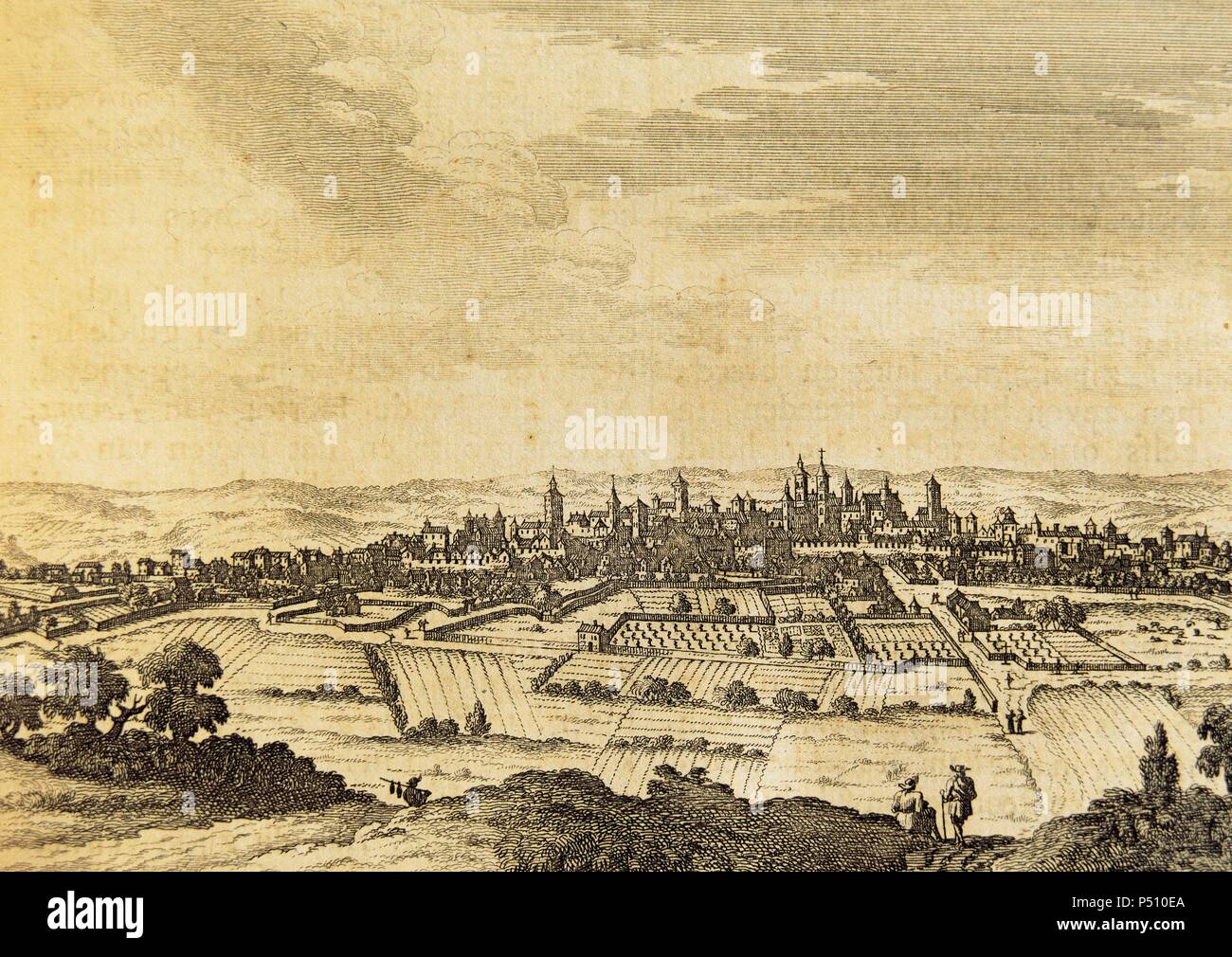 ESPA A SIGLO XVIII VALLADOLID Vista General De La Ciudad Grabado espa-a-siglo-xviii-valladolid-vista-general-de-la-ciudad-grabado