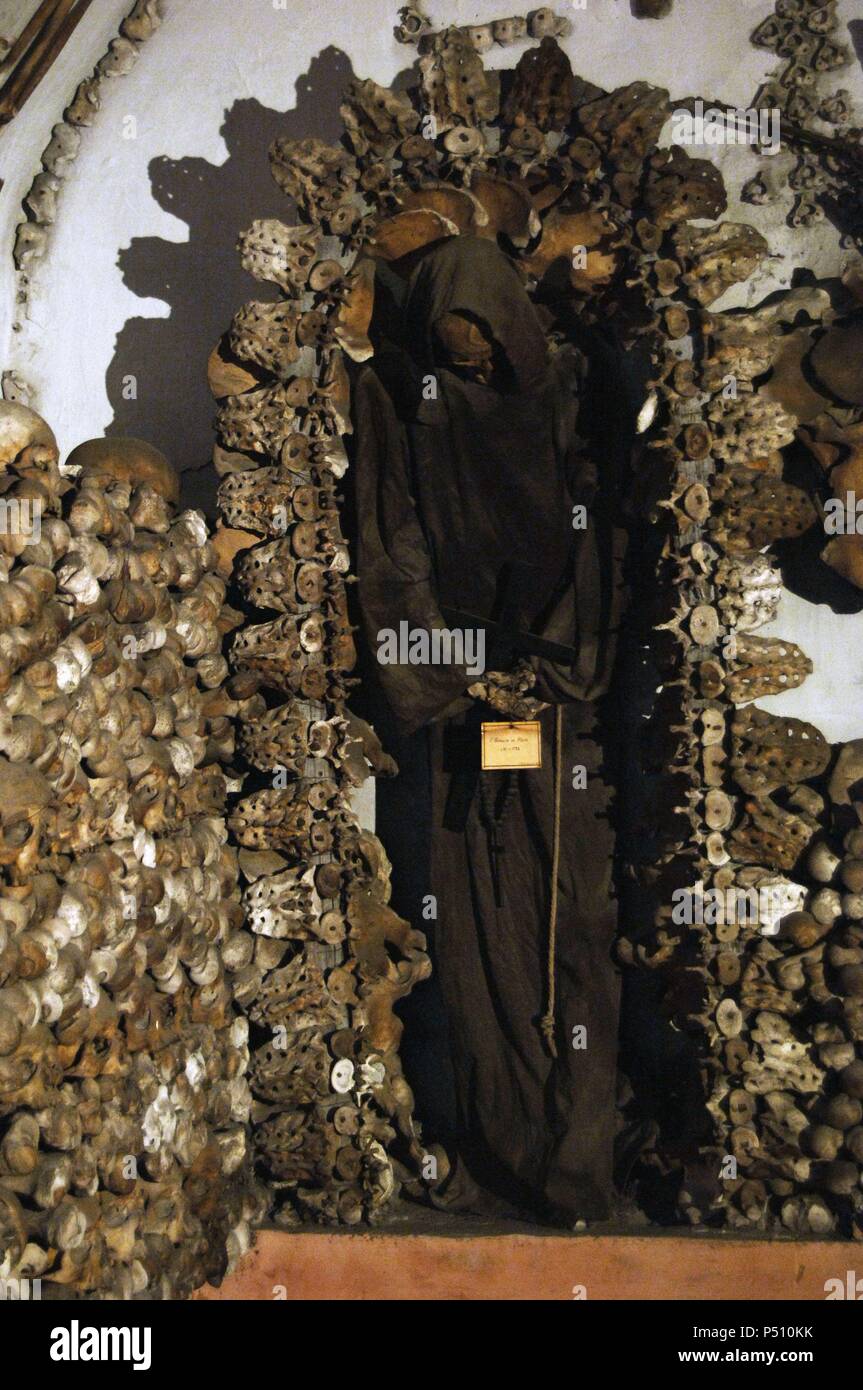 Italy. Rome. Our Lady of the Conception of the Capuchins. Ossuary's chaptel. Contains the remains of 4.000 friars buried between 1500-1870. Stock Photo