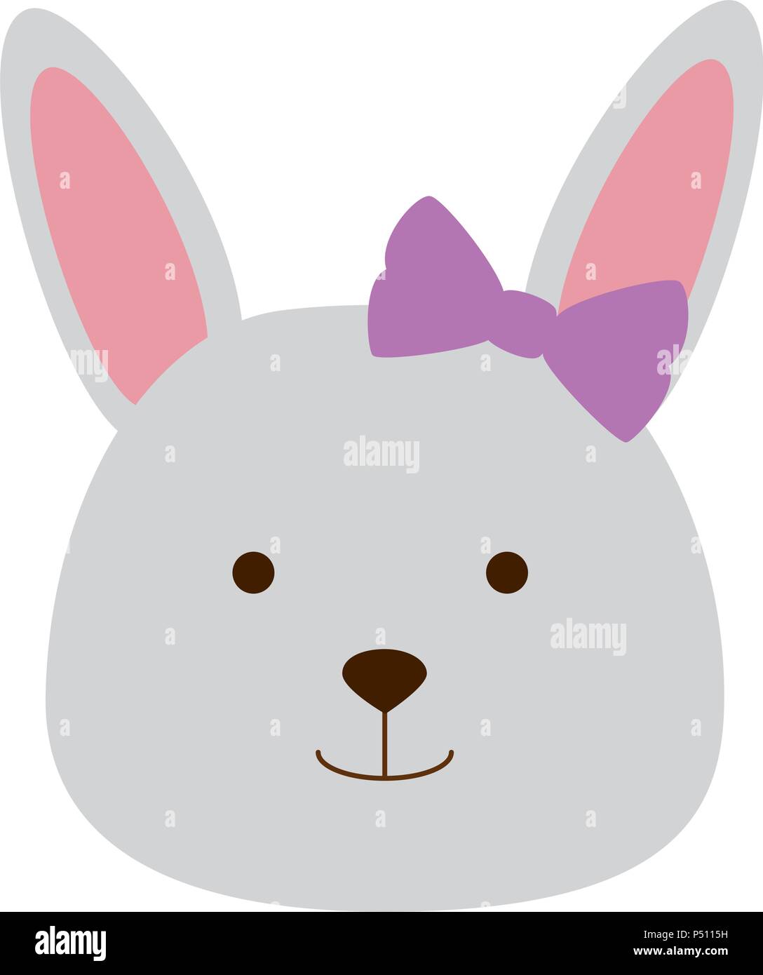 cute female rabbit head character icon vector illustration design Stock ...