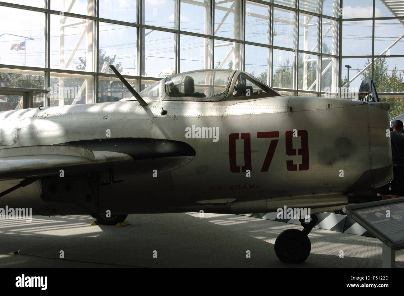 'MIKOYAN-GUREVICH MiG-15' (1950). Desarrollado por la Unión Soviética tras la Segunda Guerra Mundial. Entró en servicio en 1949, empleado en Corea del norte, Unión Soviética y China. Museo del Vuelo. Seattle. Estado de Washington. Estados Unidos. Stock Photo