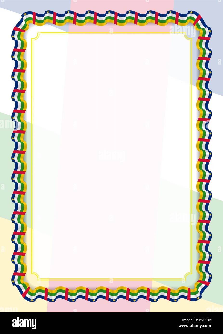 Frame and border of ribbon with Central African Republic flag, template ...