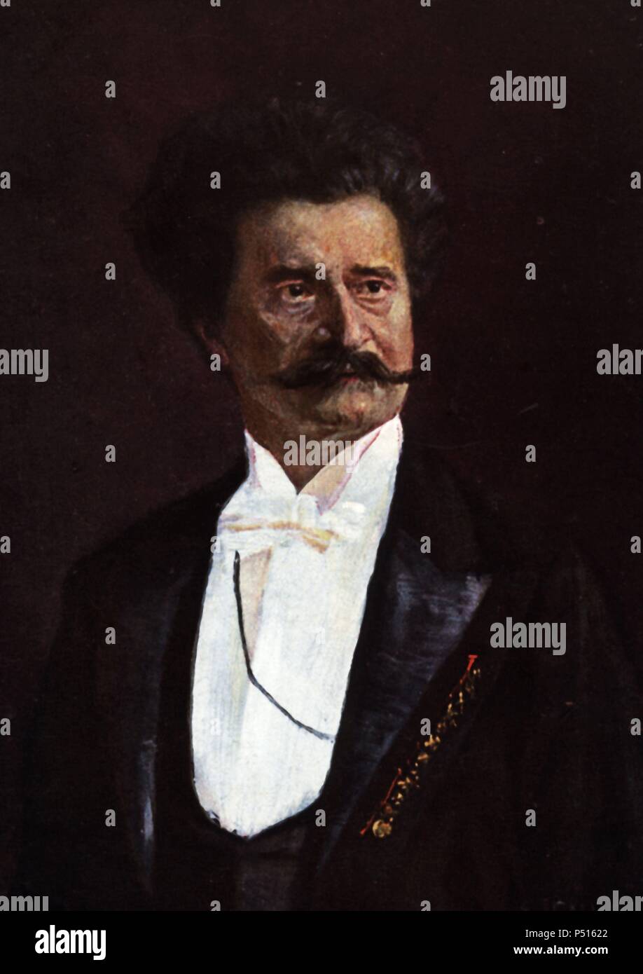 Johann Strauss, hijo (Viena, 1825-1899). Director de orquesta y compositor austríaco, conocido com 'el rey del vals', autor de El Danubio Azul. Stock Photo